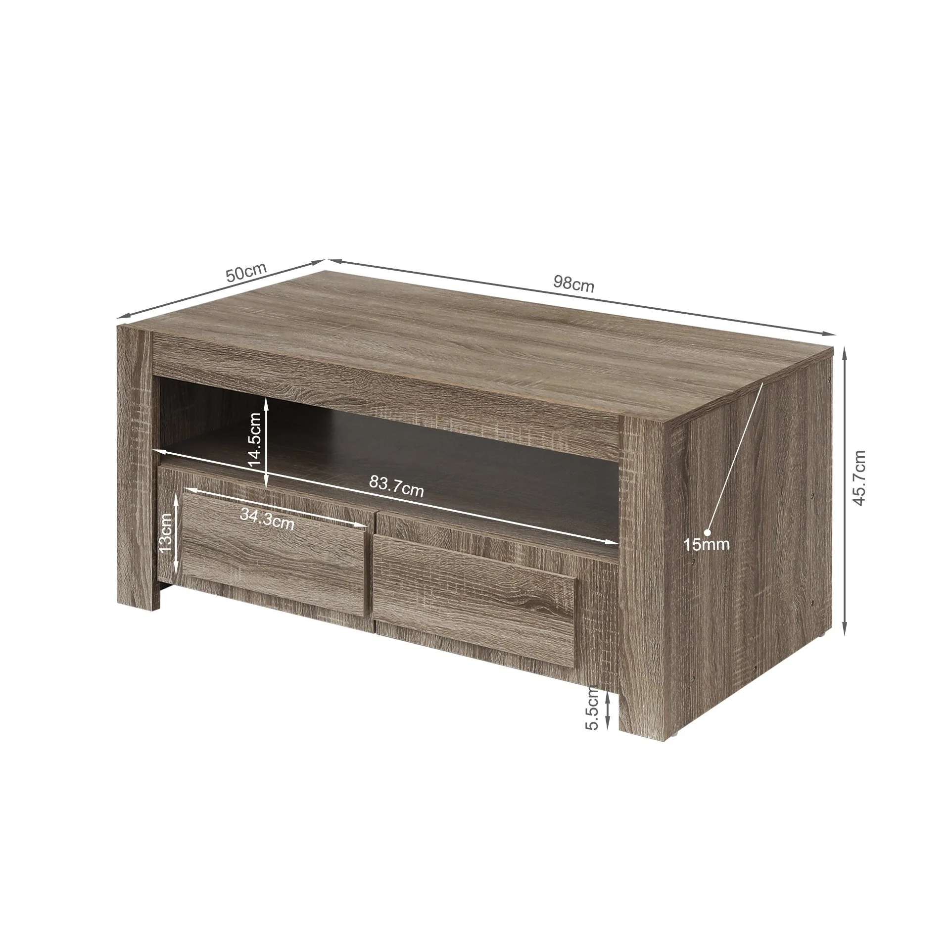 Kalani Coffee Table - Sonama Oak - Image 10
