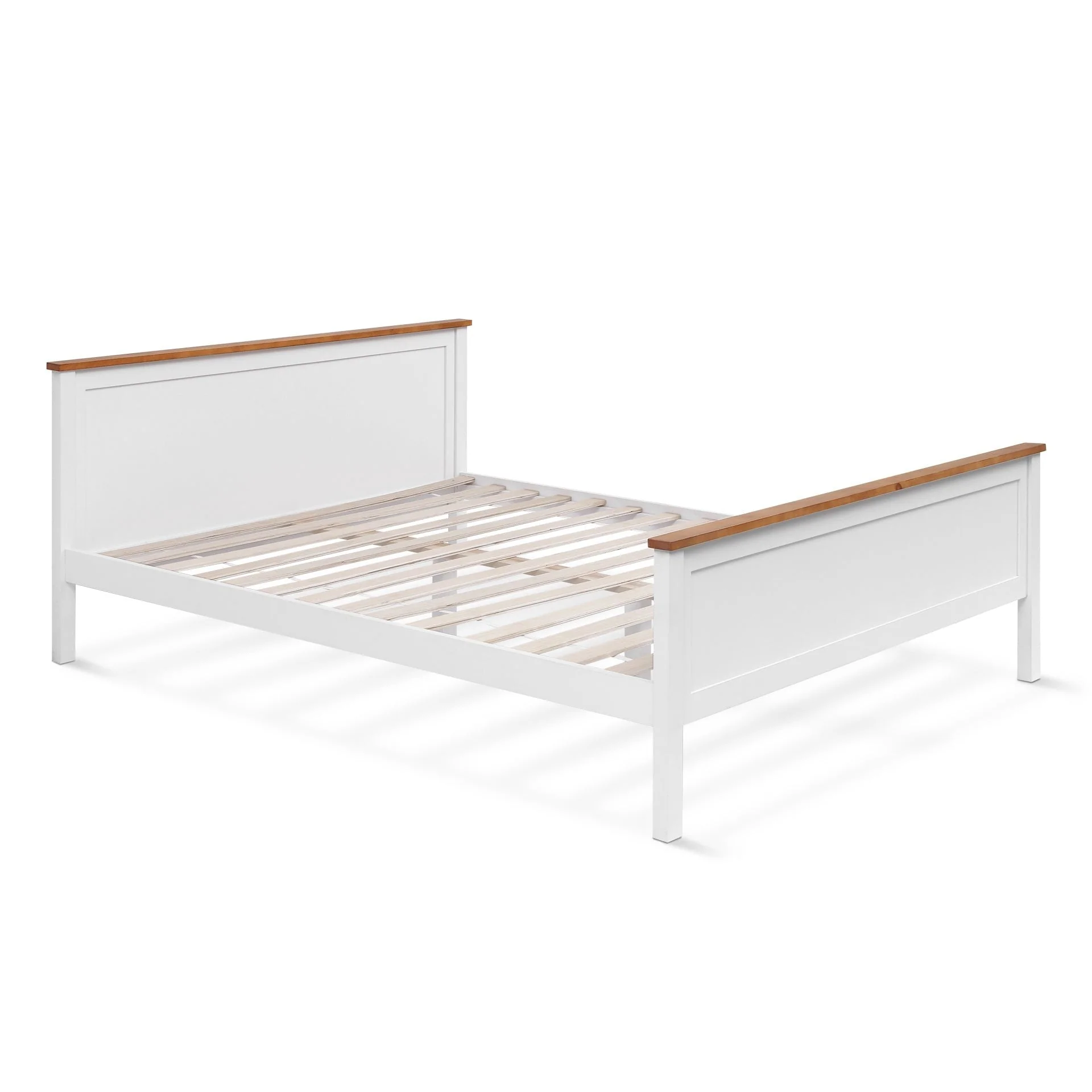 Kamet Double Wooden Bed Frame - White - Image 2