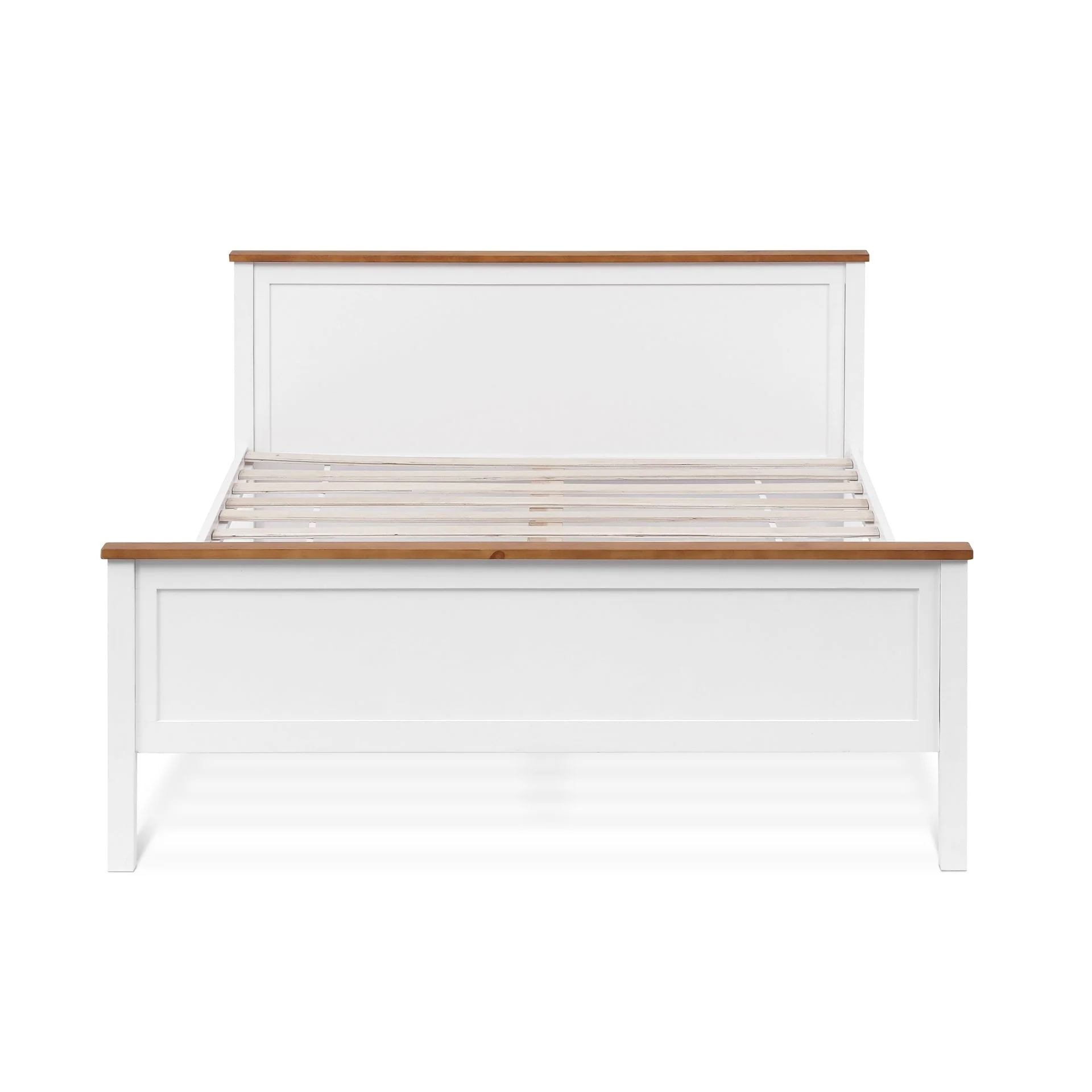 Kamet Double Wooden Bed Frame - White - Image 3