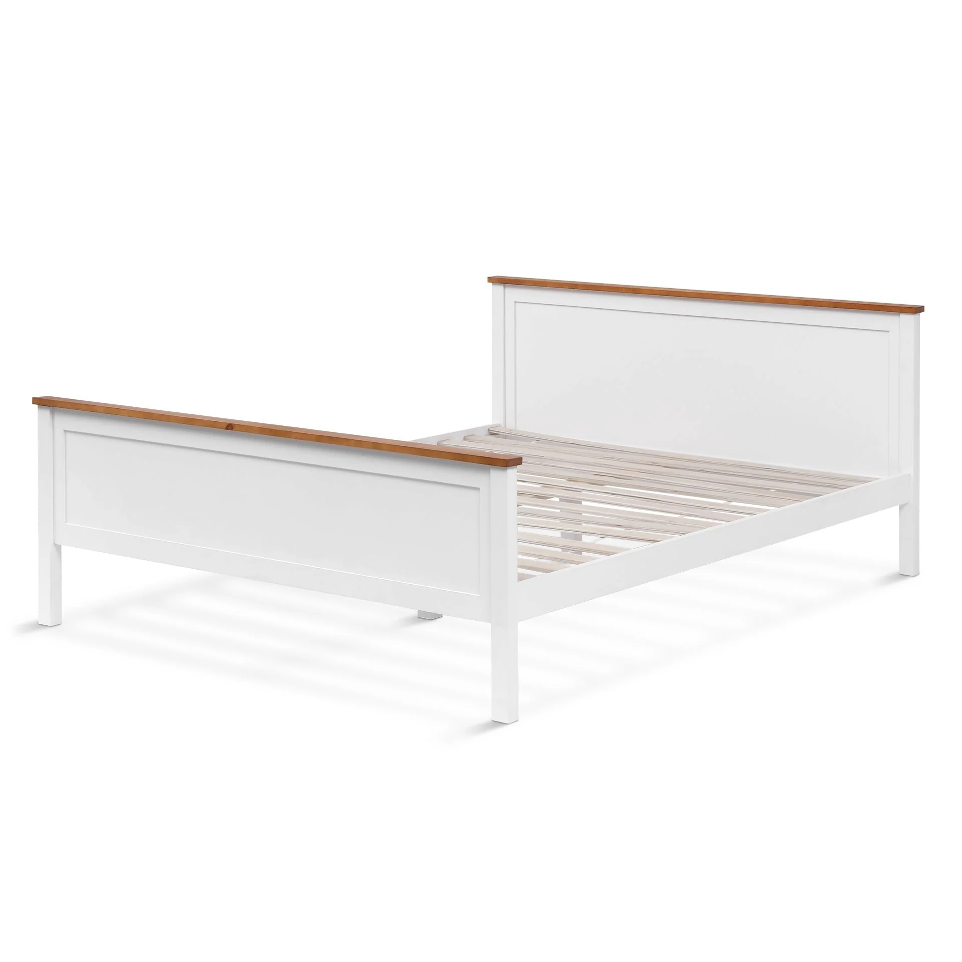 Kamet Double Wooden Bed Frame - White - Image 4