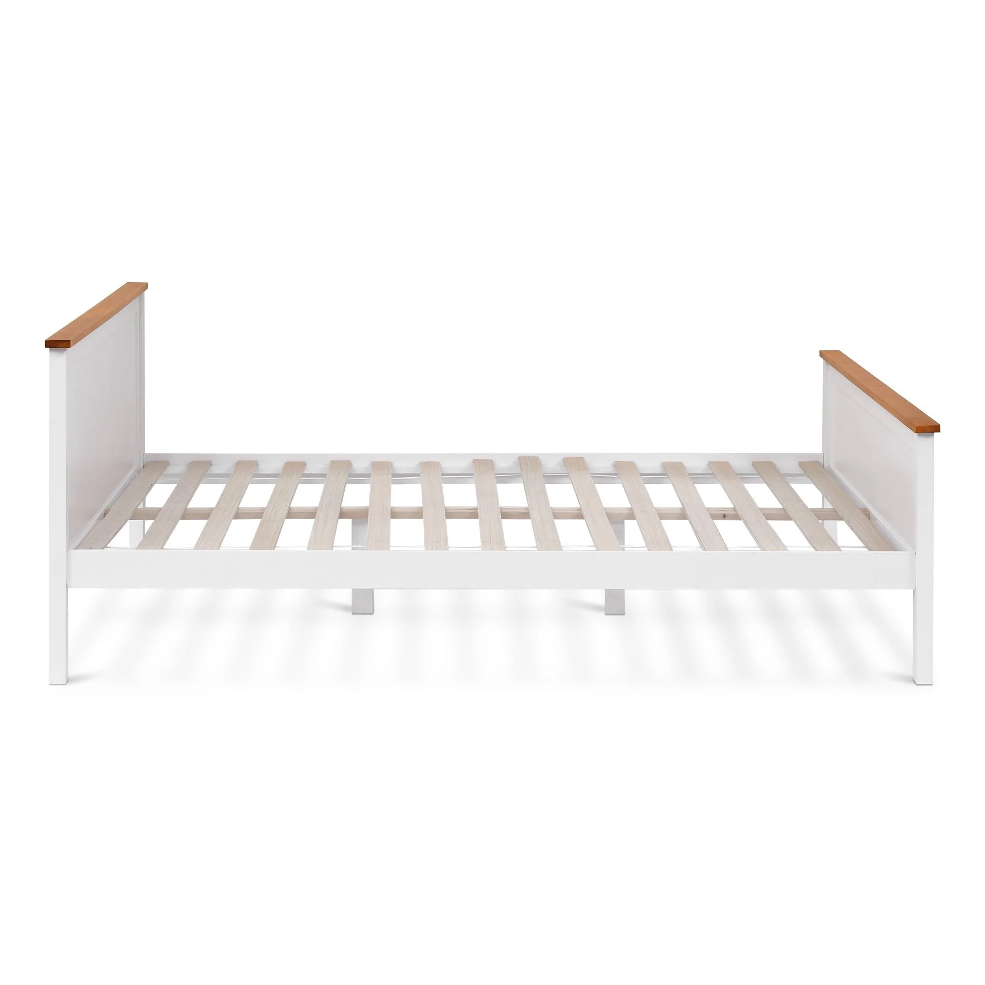 Kamet Double Wooden Bed Frame - White - Image 5