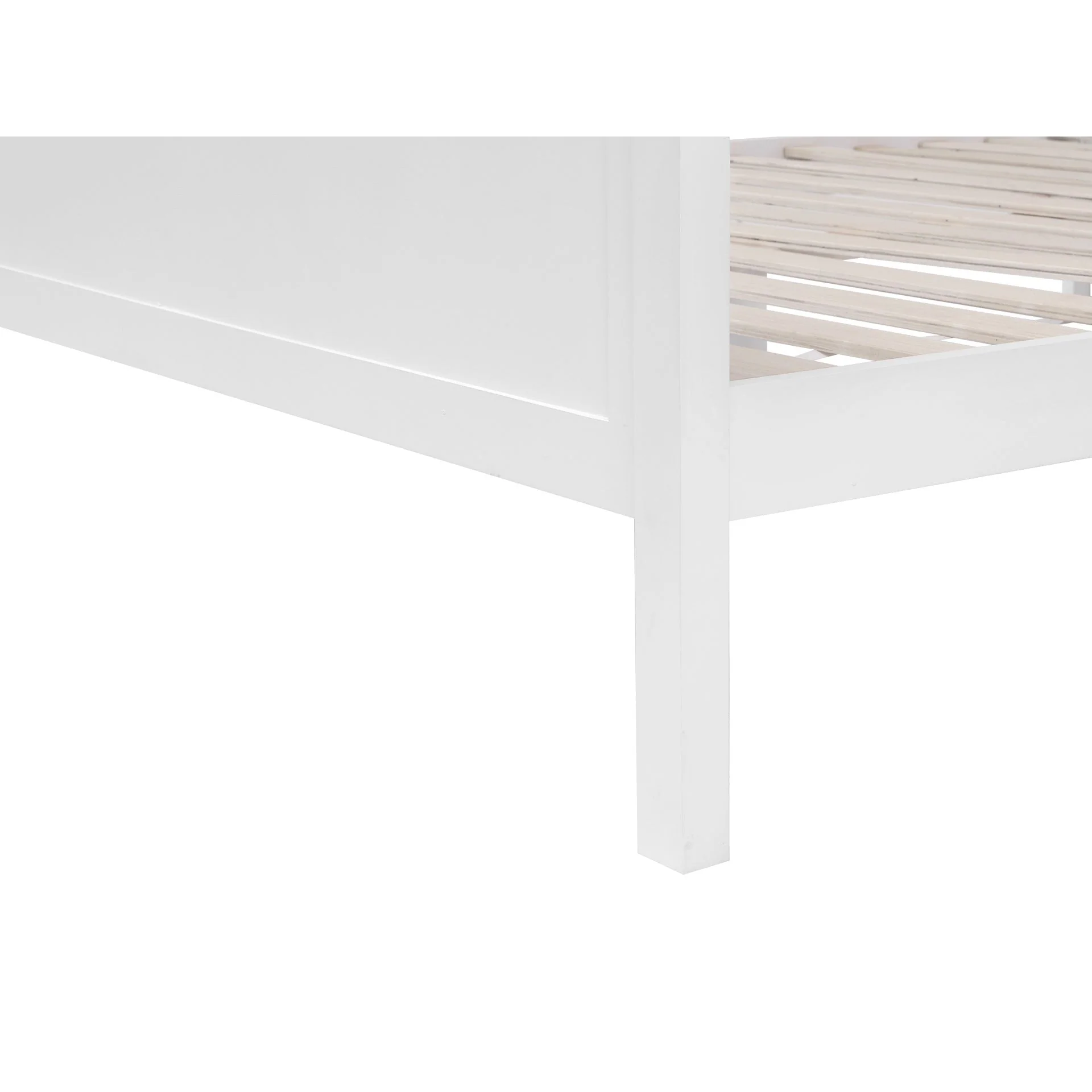 Kamet Double Wooden Bed Frame - White - Image 6