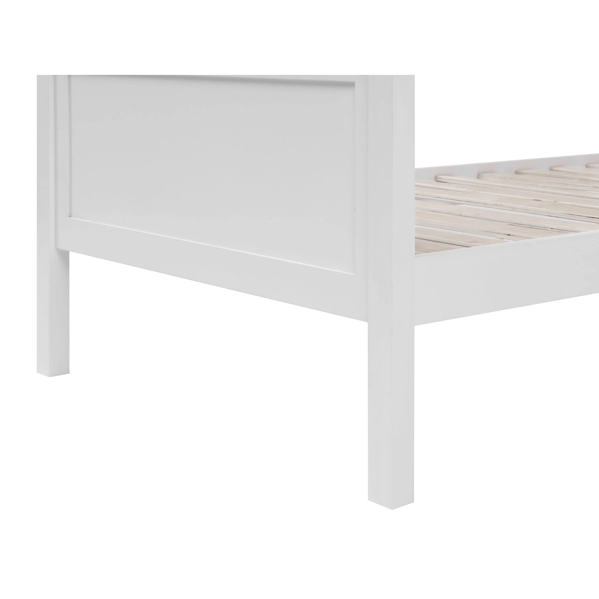 Kamet Single Wooden Bed Frame - White - Image 6