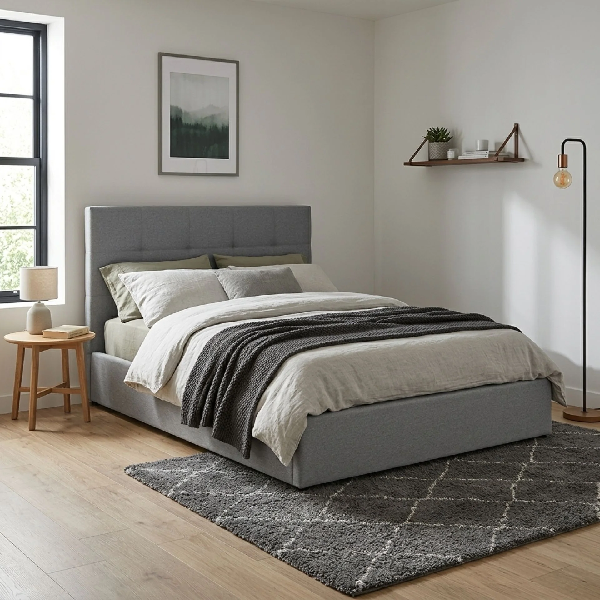 Kano Queen Gas Lift Bed Frame - Grey - Image 4