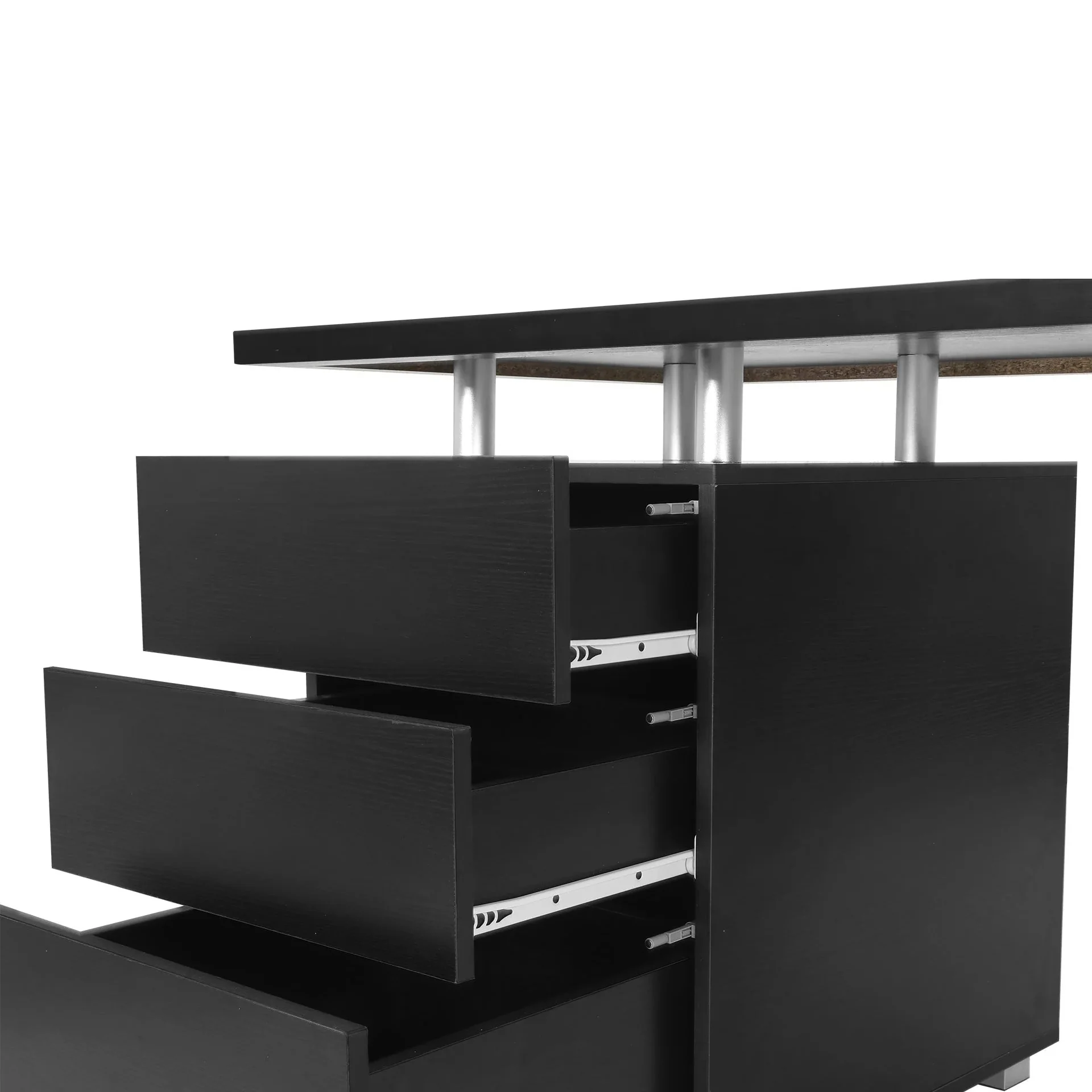 Karter Computer Desk with Drawers - Black - Image 10