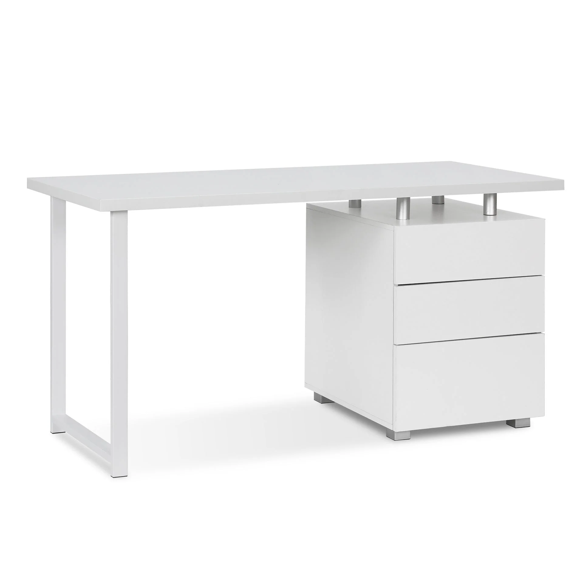 Karter Computer Desk with Drawers - White - Image 7