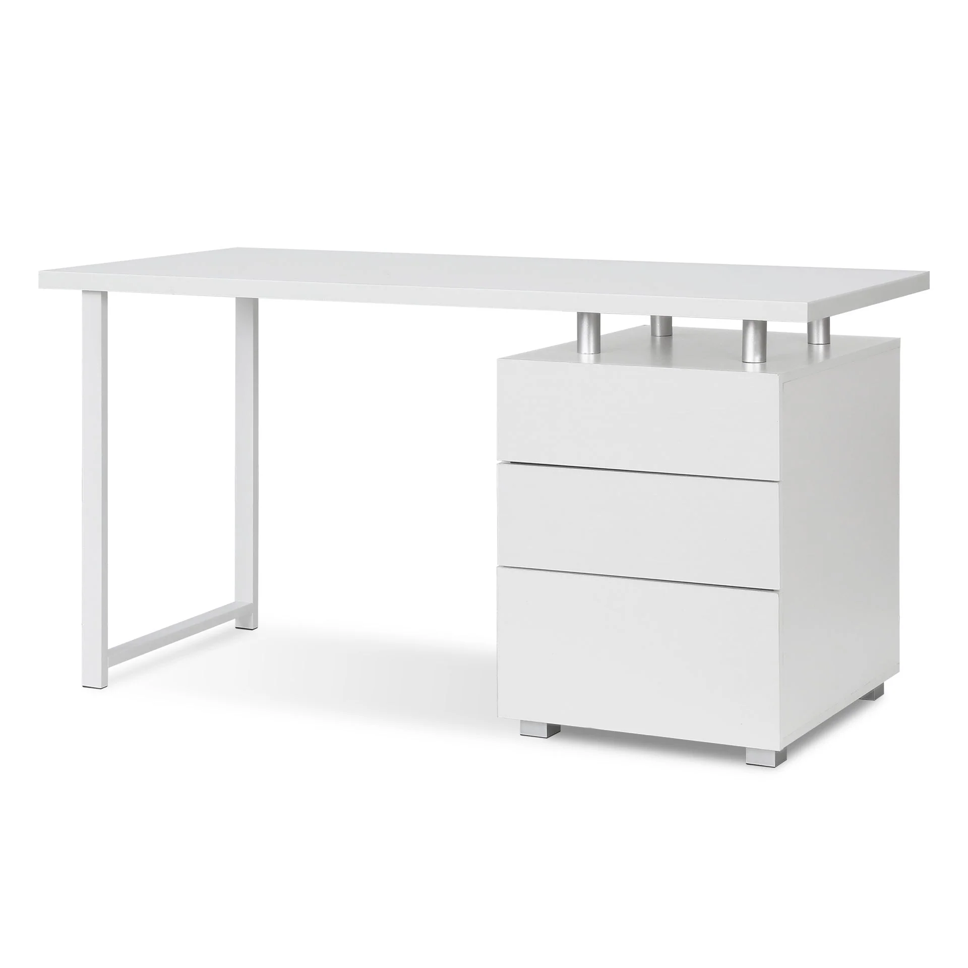 Karter Computer Desk with Drawers - White - Image 8