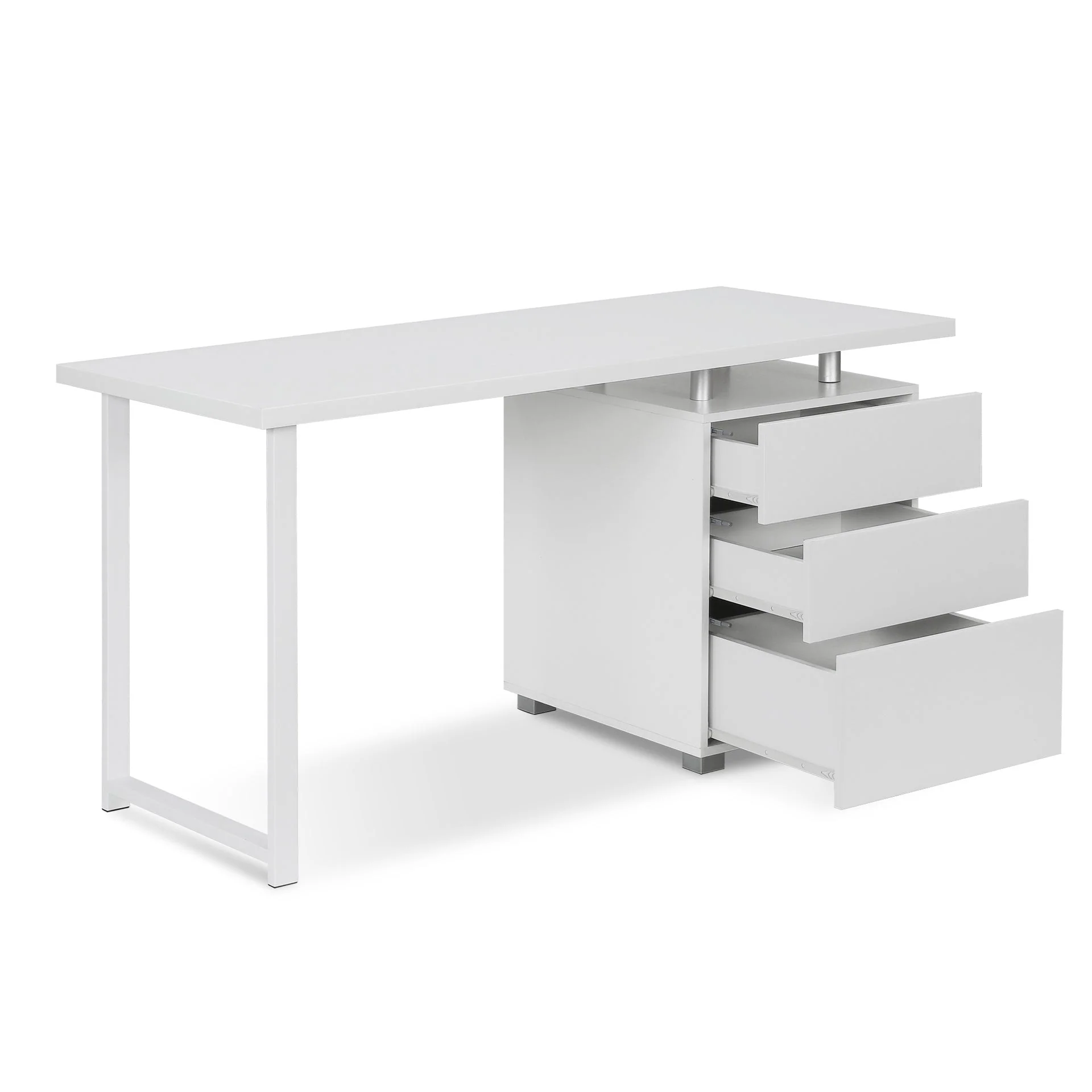 Karter Computer Desk with Drawers - White - Image 9
