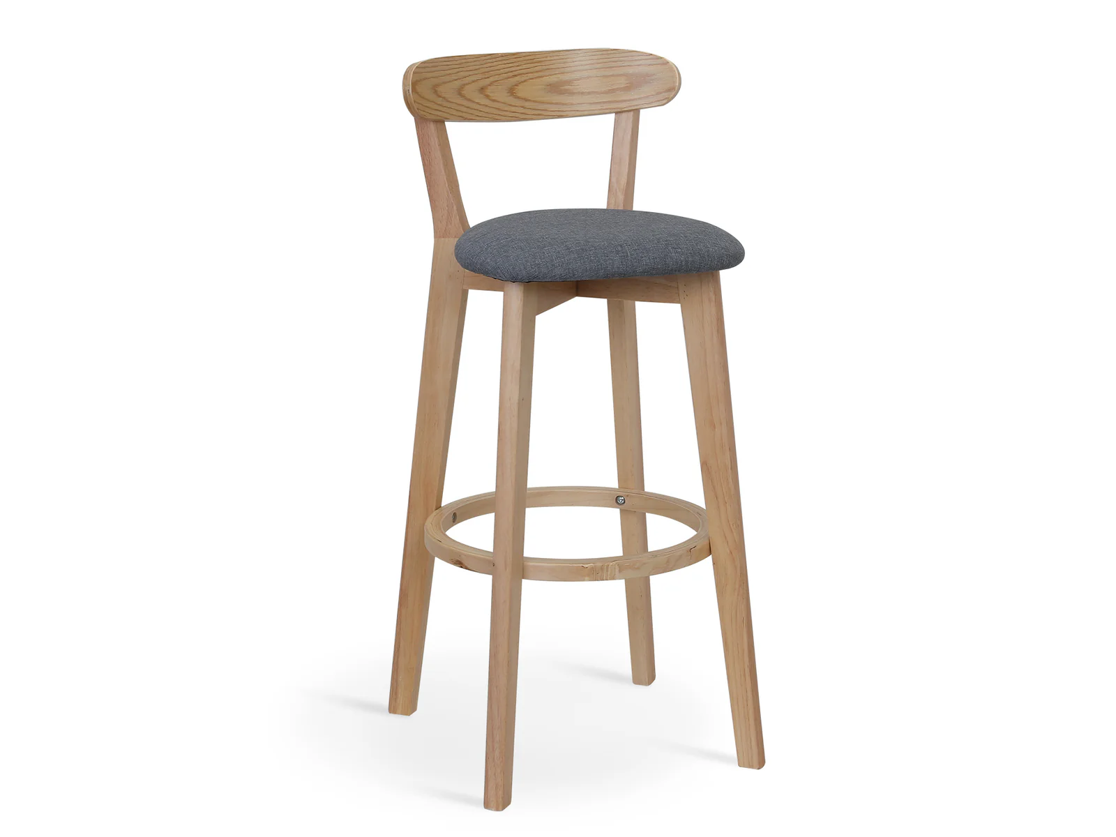 KATE Bar Stool Wooden Barstool GREY - Image 4