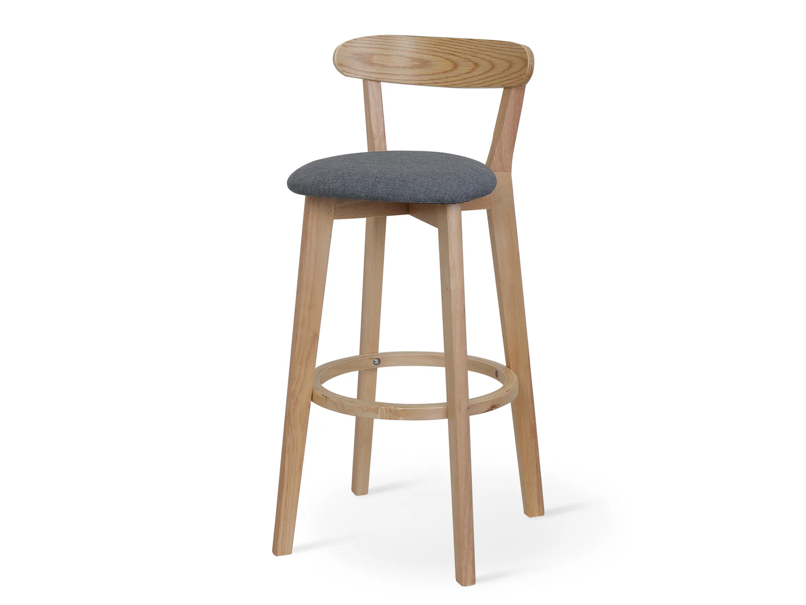 KATE Bar Stool Wooden Barstool GREY - Image 5