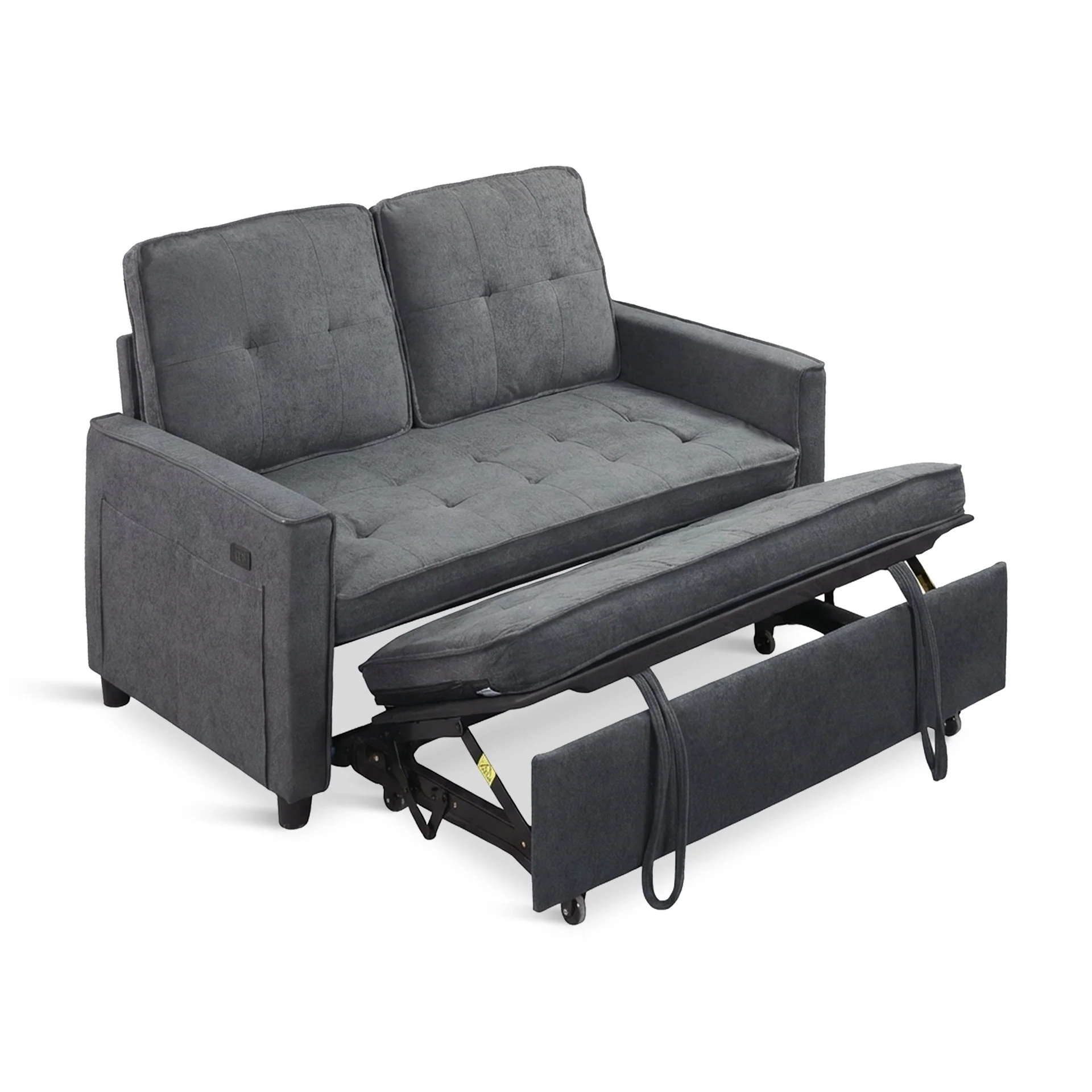 Kauri Boucle 2 Seater Sofa Bed - Dark Grey - Image 10