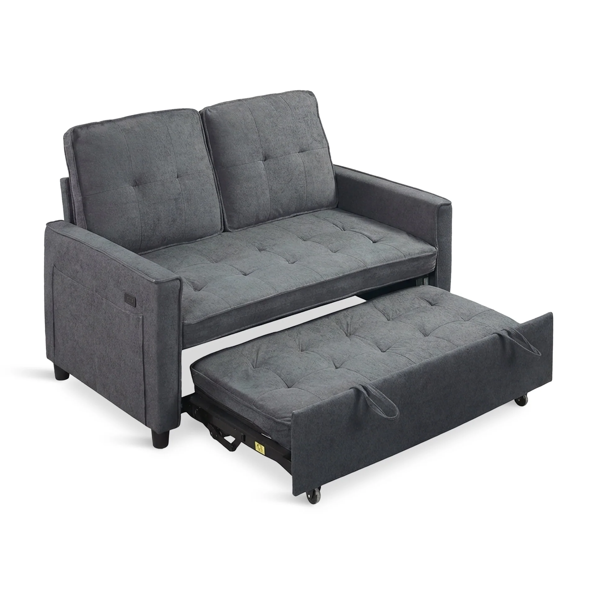 Kauri Boucle 2 Seater Sofa Bed - Dark Grey - Image 11