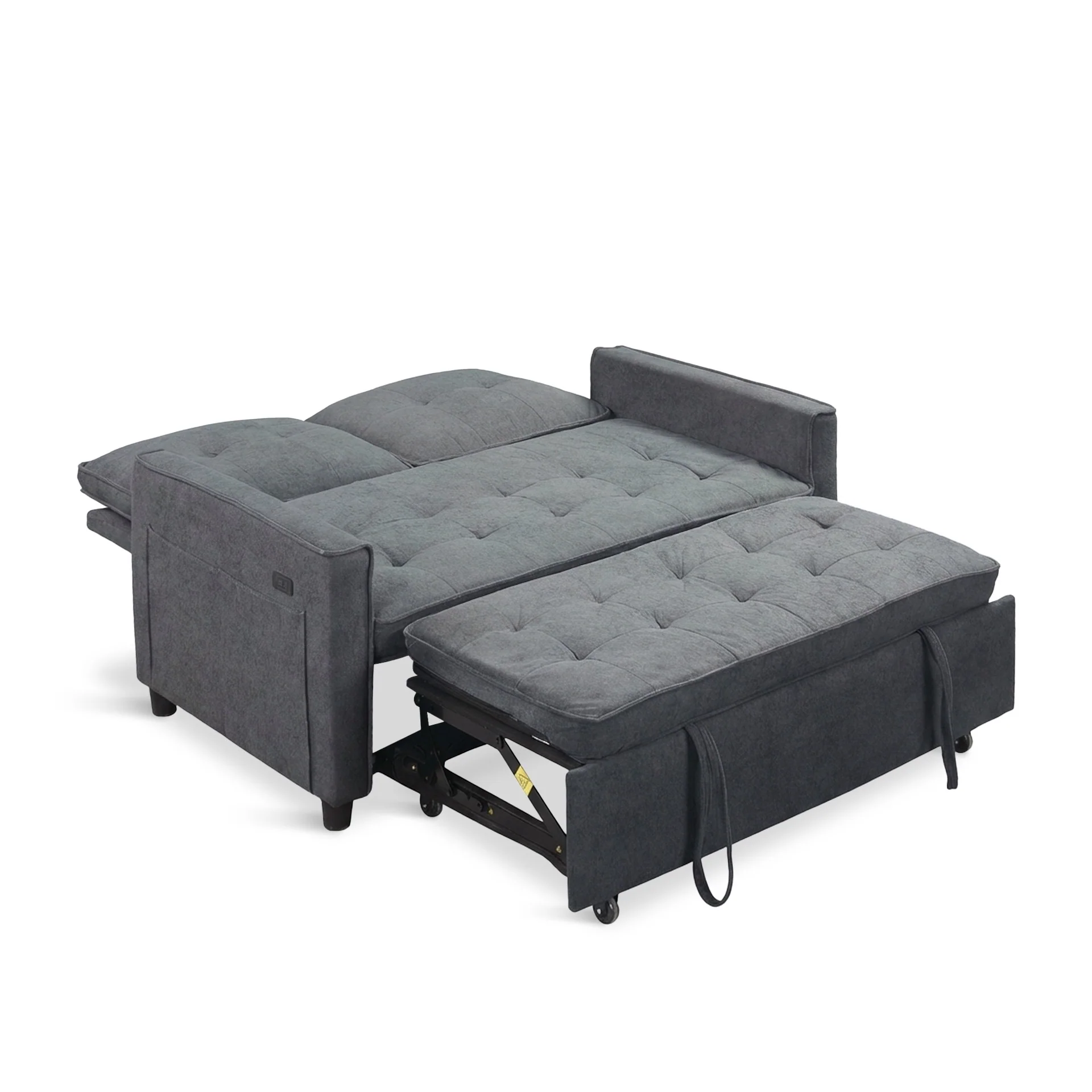 Kauri Boucle 2 Seater Sofa Bed - Dark Grey - Image 13