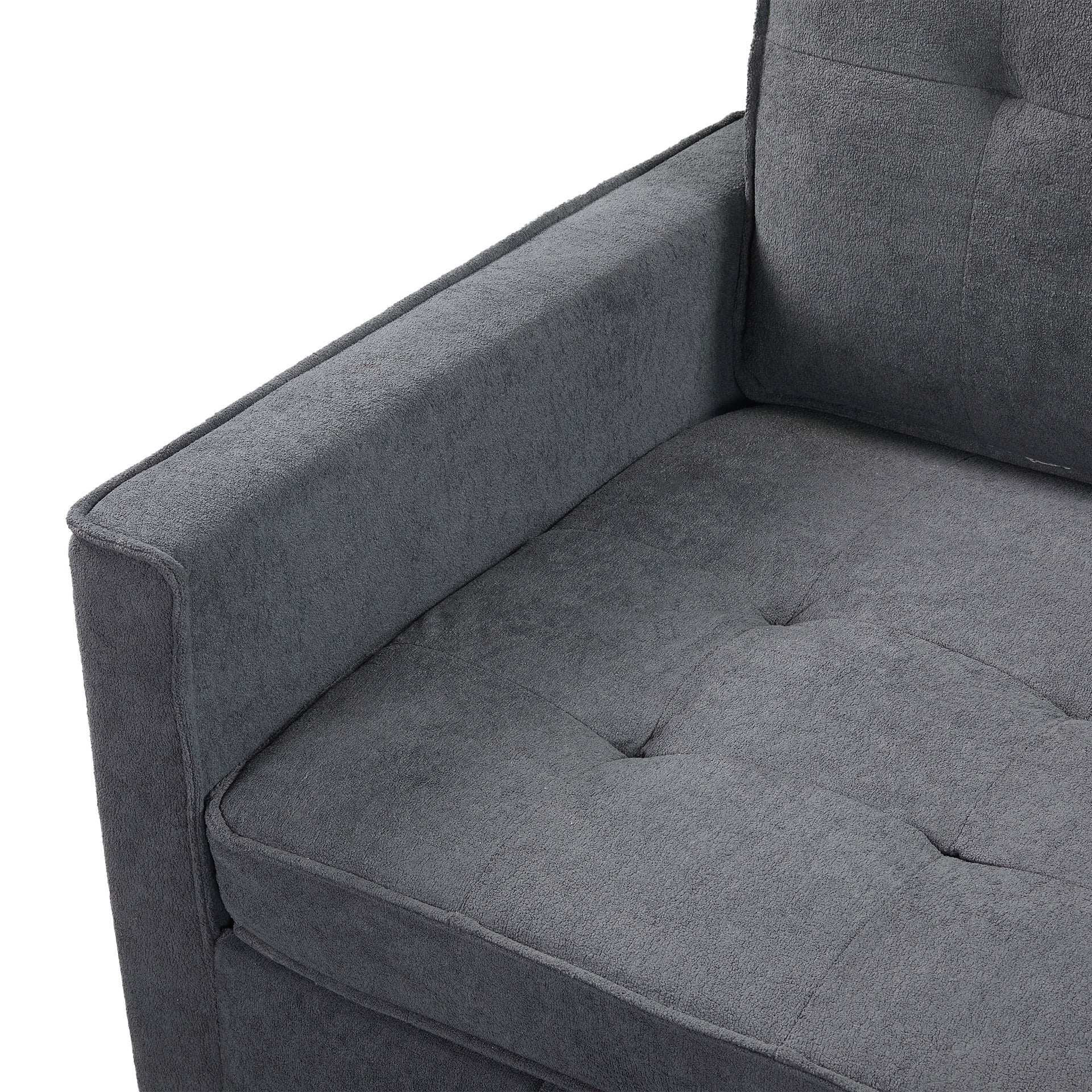 Kauri Boucle 2 Seater Sofa Bed - Dark Grey - Image 16