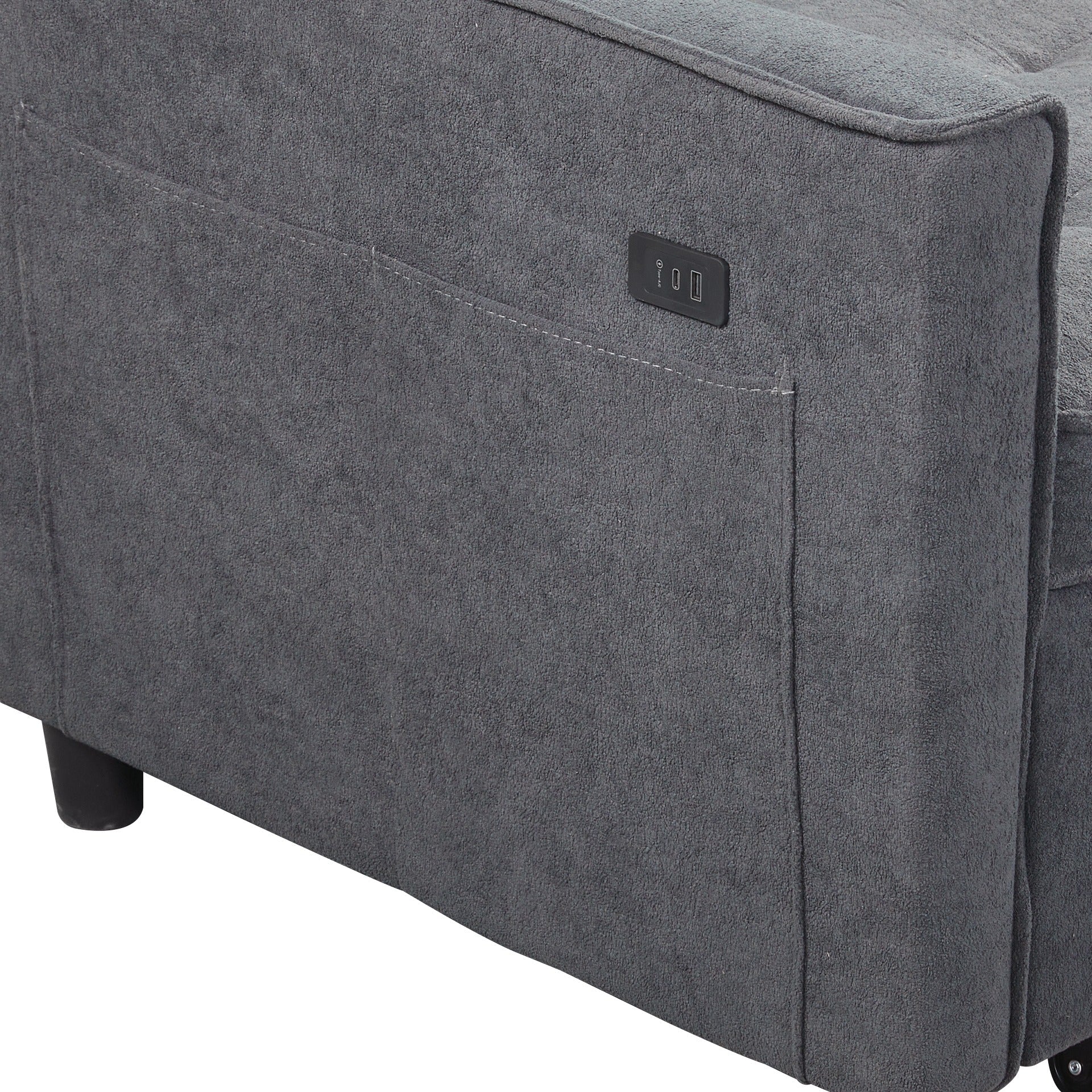 Kauri Boucle 2 Seater Sofa Bed - Dark Grey - Image 17