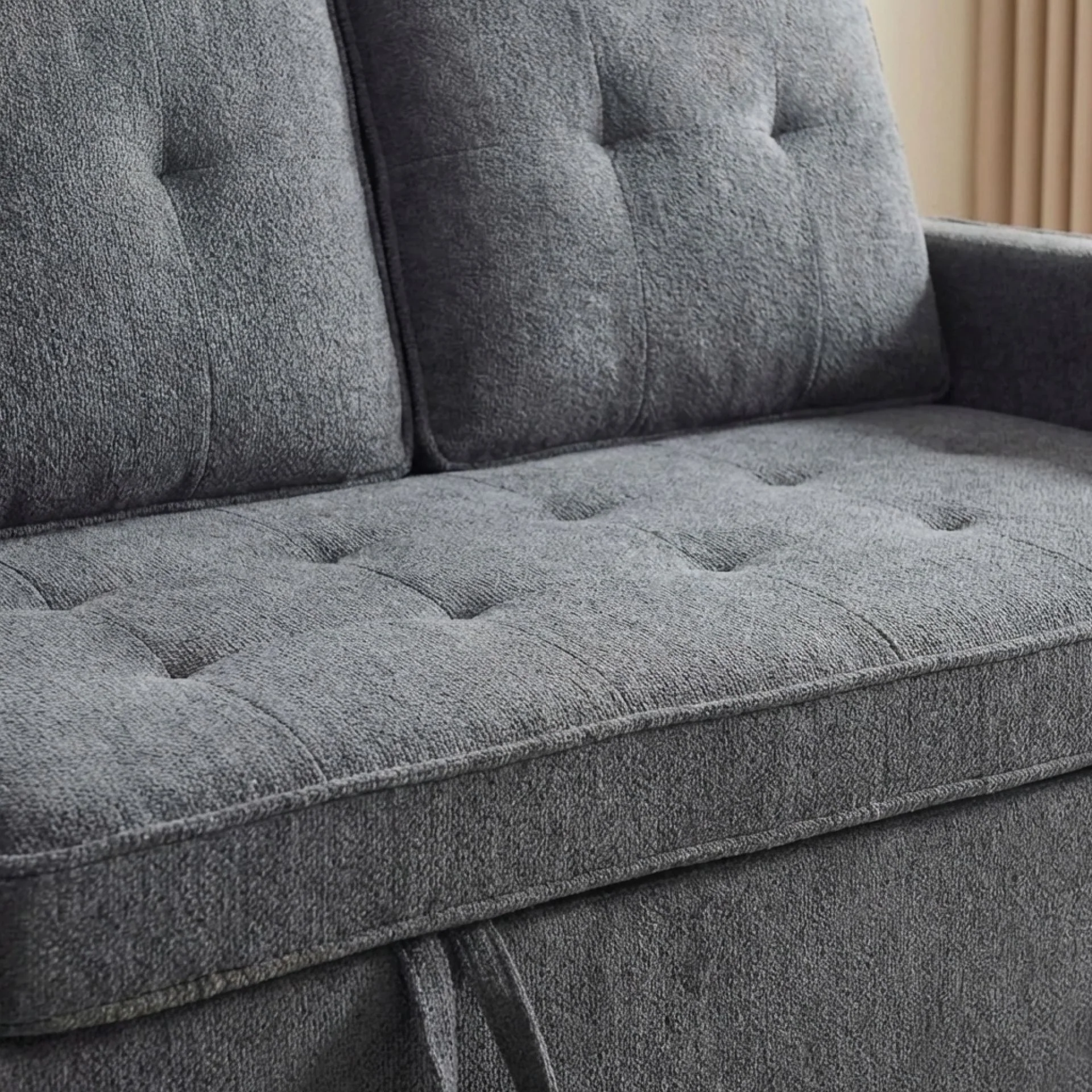 Kauri Boucle 2 Seater Sofa Bed - Dark Grey - Image 6