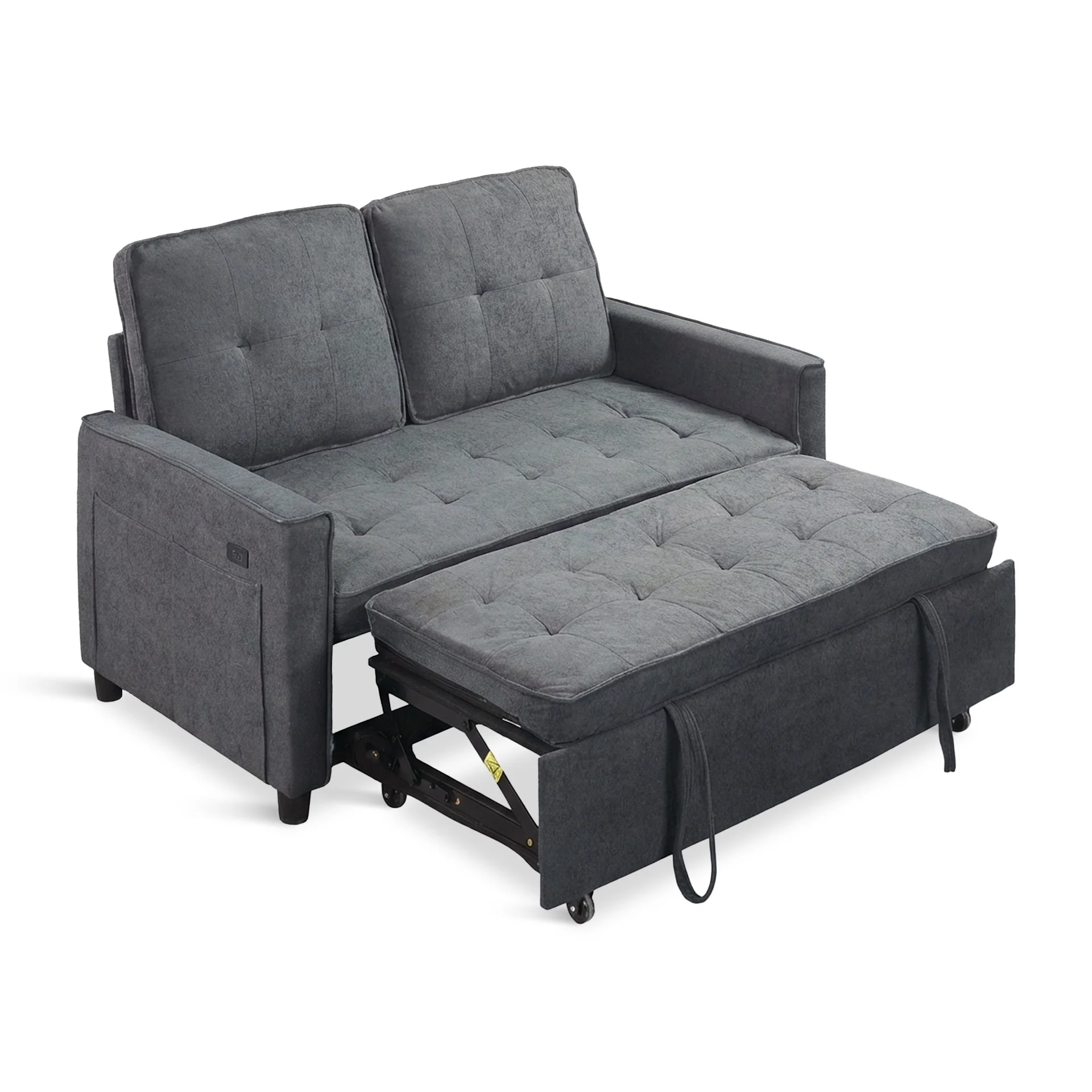 Kauri Boucle 2 Seater Sofa Bed - Dark Grey - Image 9