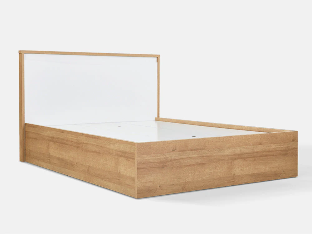KAWEKA King Wooden Bed Frame - Oak - Image 3