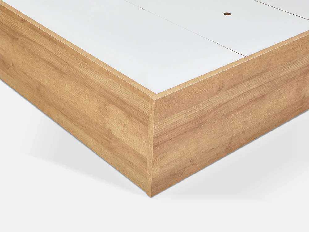 KAWEKA King Wooden Bed Frame - Oak - Image 8