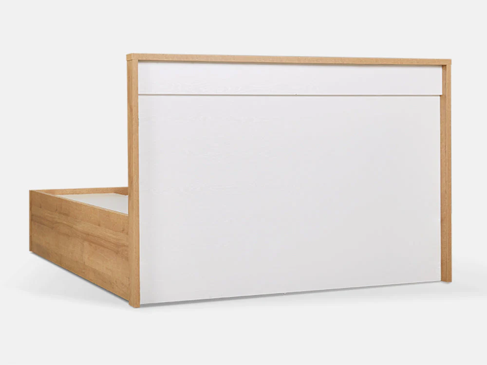KAWEKA Queen Wooden Bed Frame - Oak - Image 6