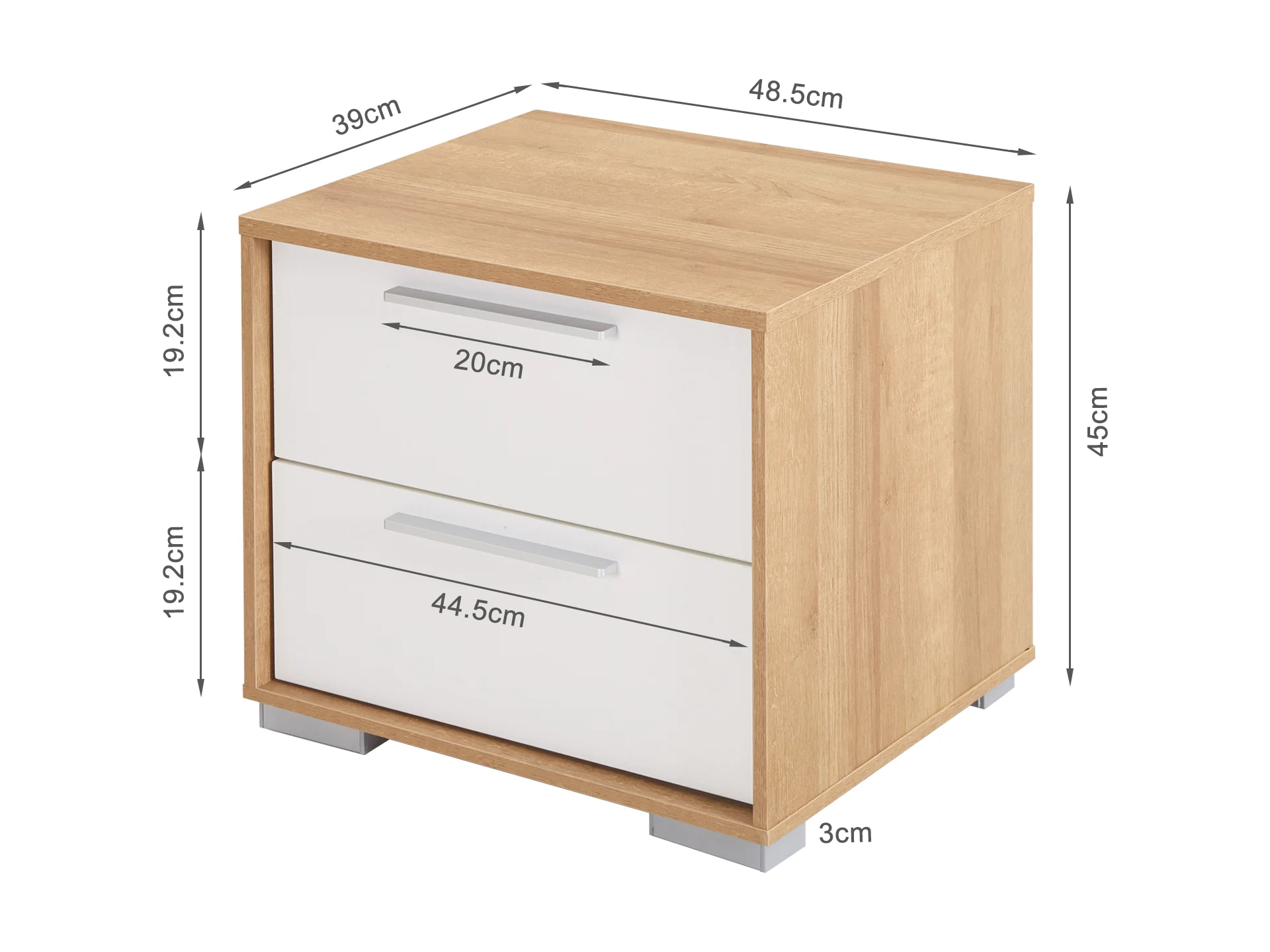 KAWEKA Wooden Bedside Table - Oak - Image 3
