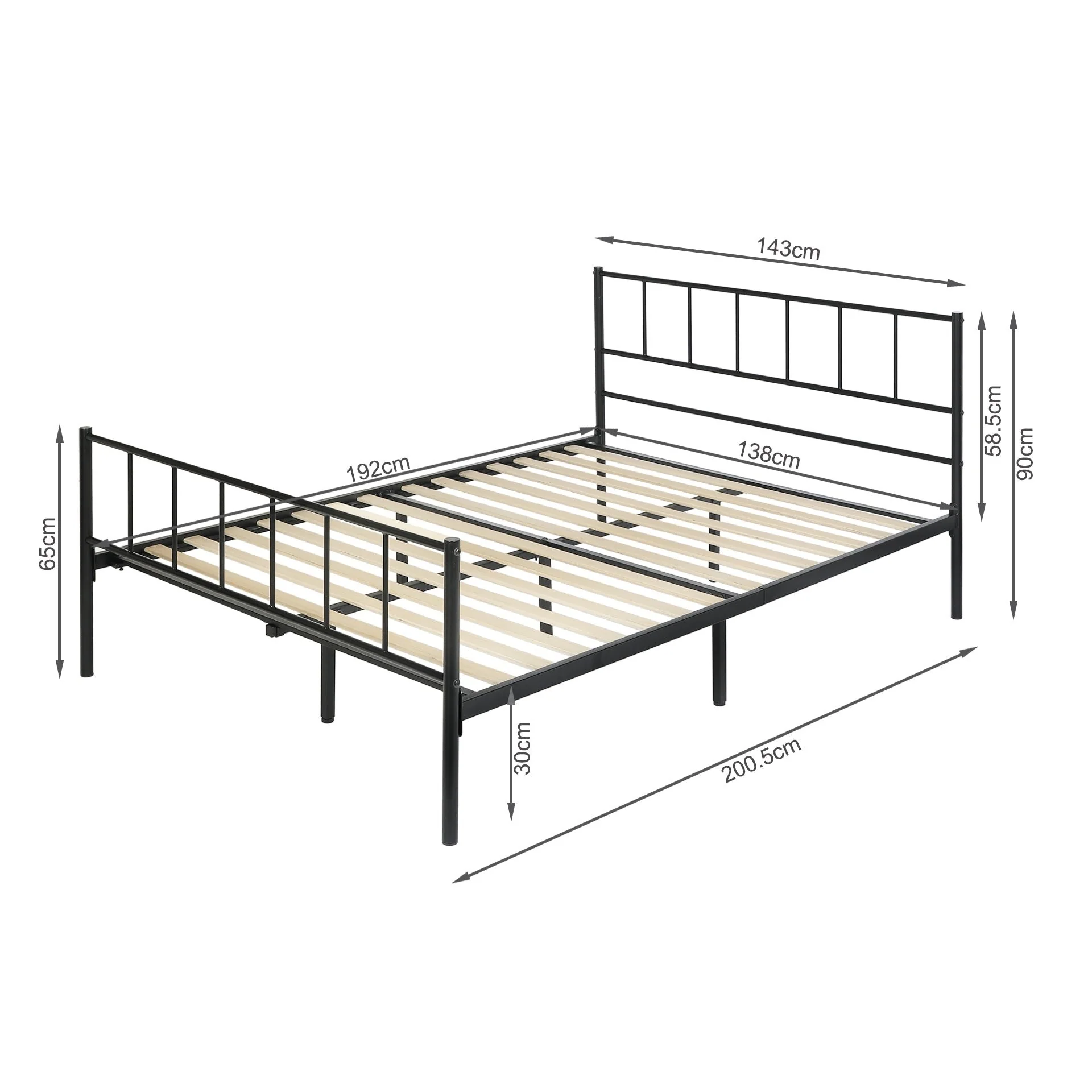 Keira Double Metal Bed Frame - Black - Image 13