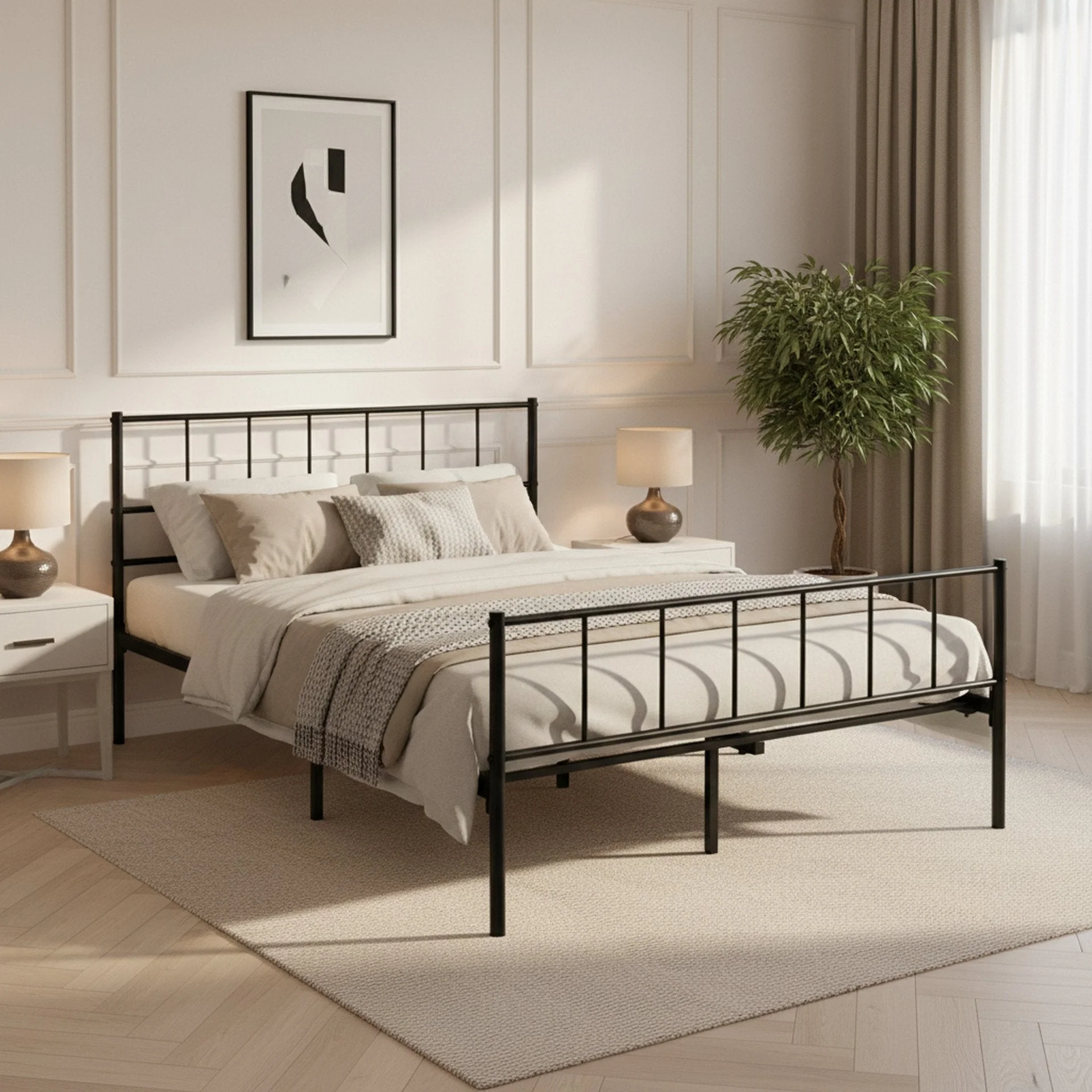 Keira Double Metal Bed Frame - Black - Image 6