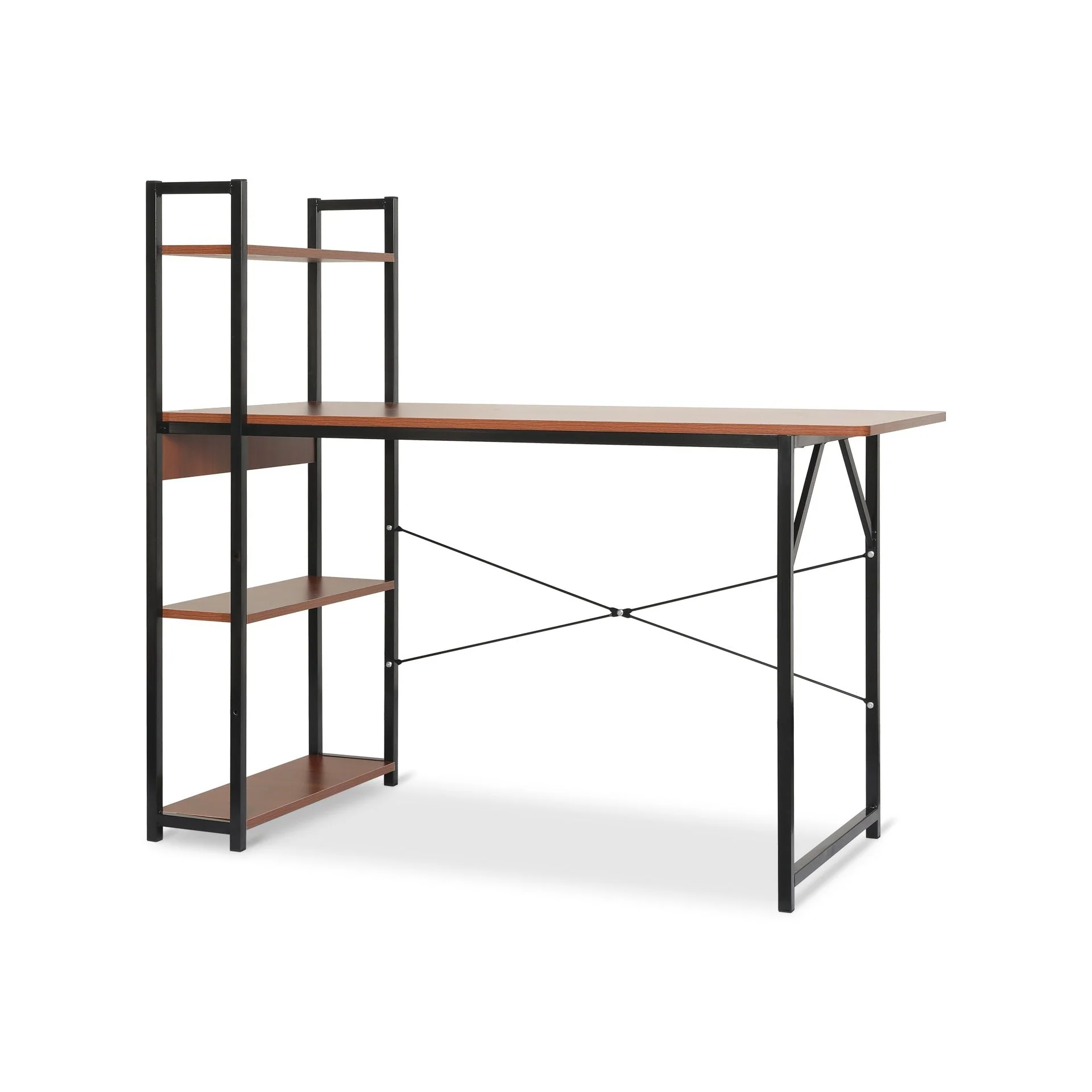 Kendahl 120cm Computer Desk with Bookshelf - Black - Image 8
