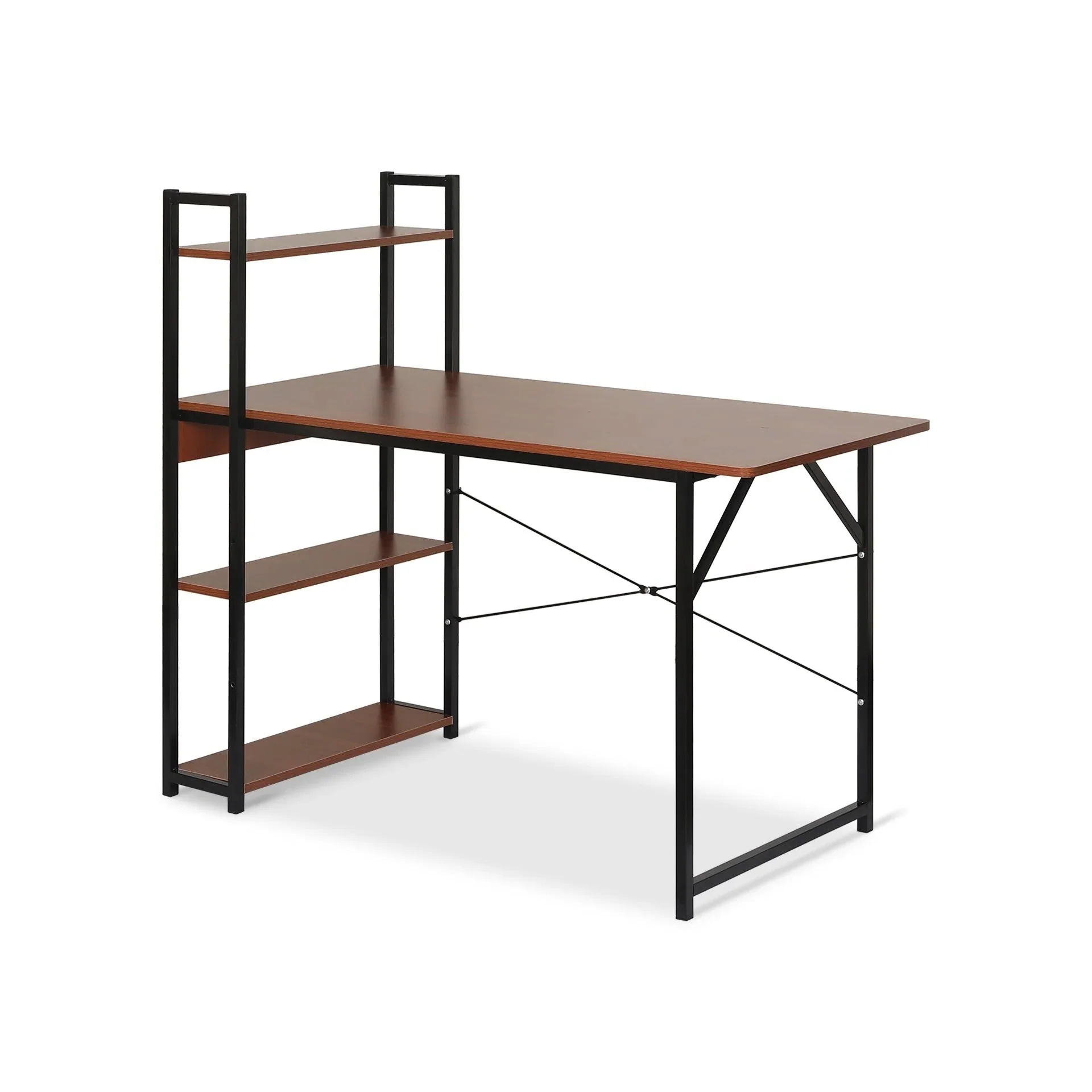 Kendahl 120cm Computer Desk with Bookshelf - Black - Image 9