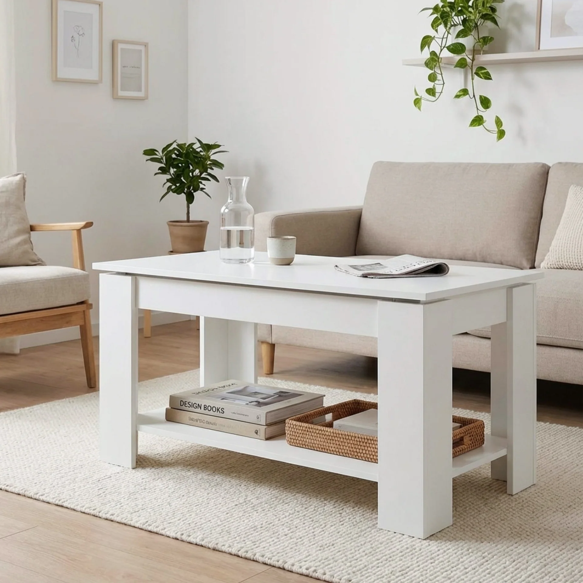 Kendall Lift Top Coffee Table - White