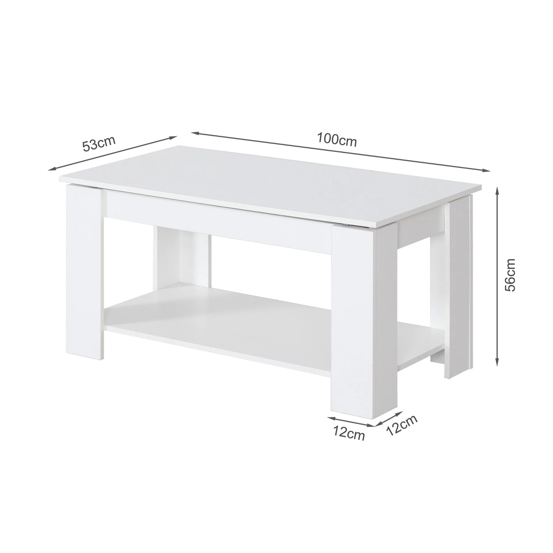 Kendall Lift Top Coffee Table - White - Image 13