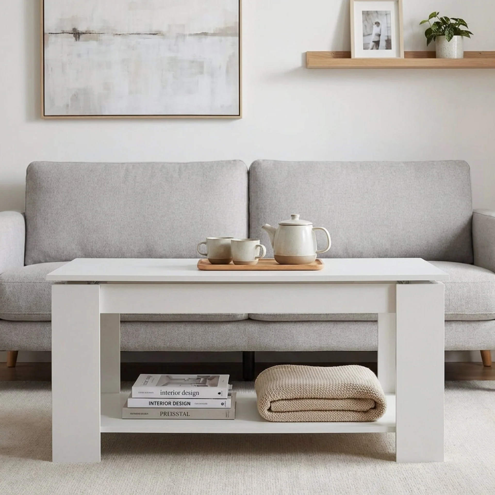 Kendall Lift Top Coffee Table - White - Image 3