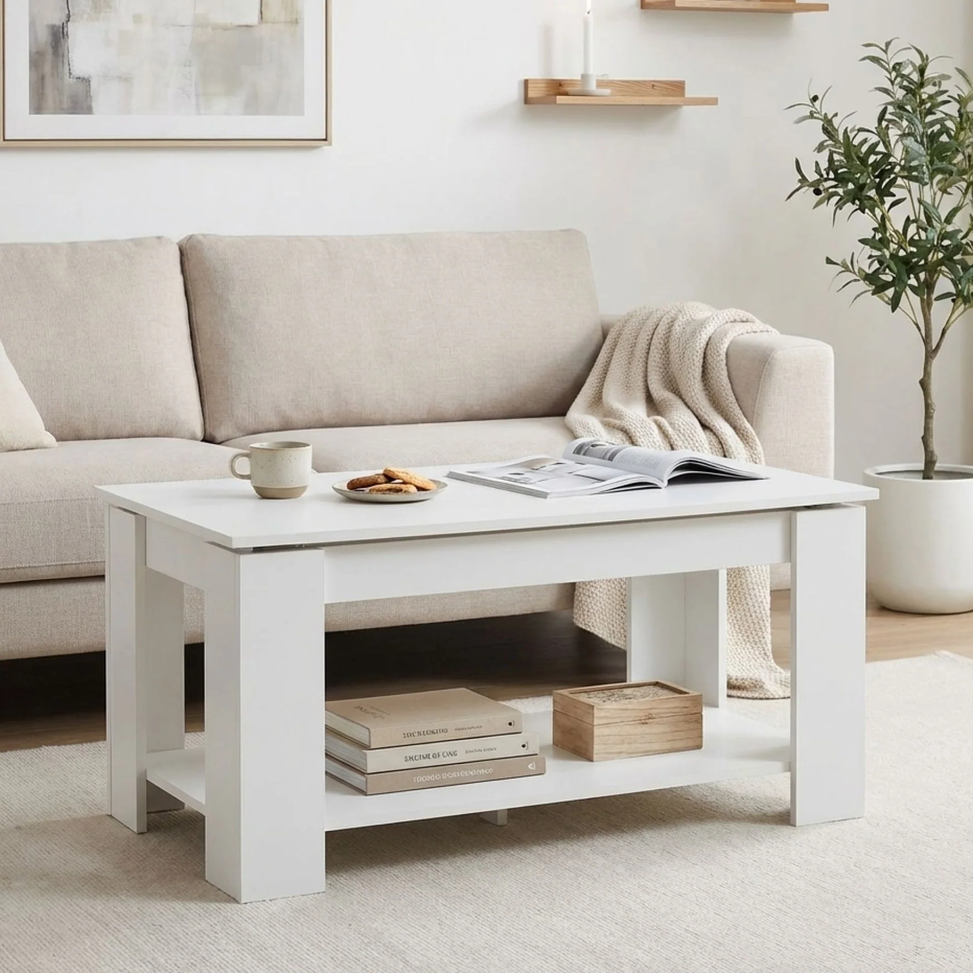 Kendall Lift Top Coffee Table - White - Image 5