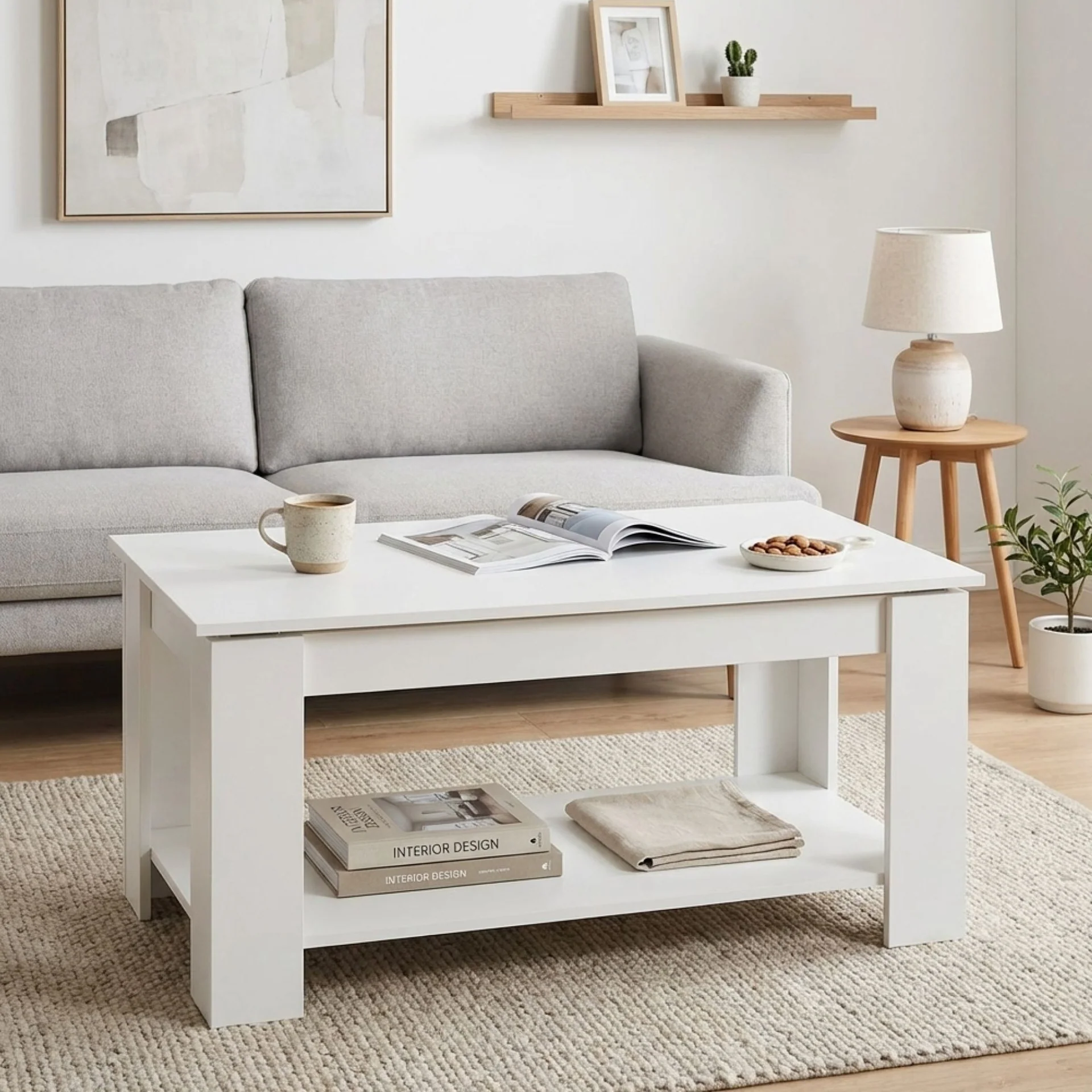 Kendall Lift Top Coffee Table - White - Image 6