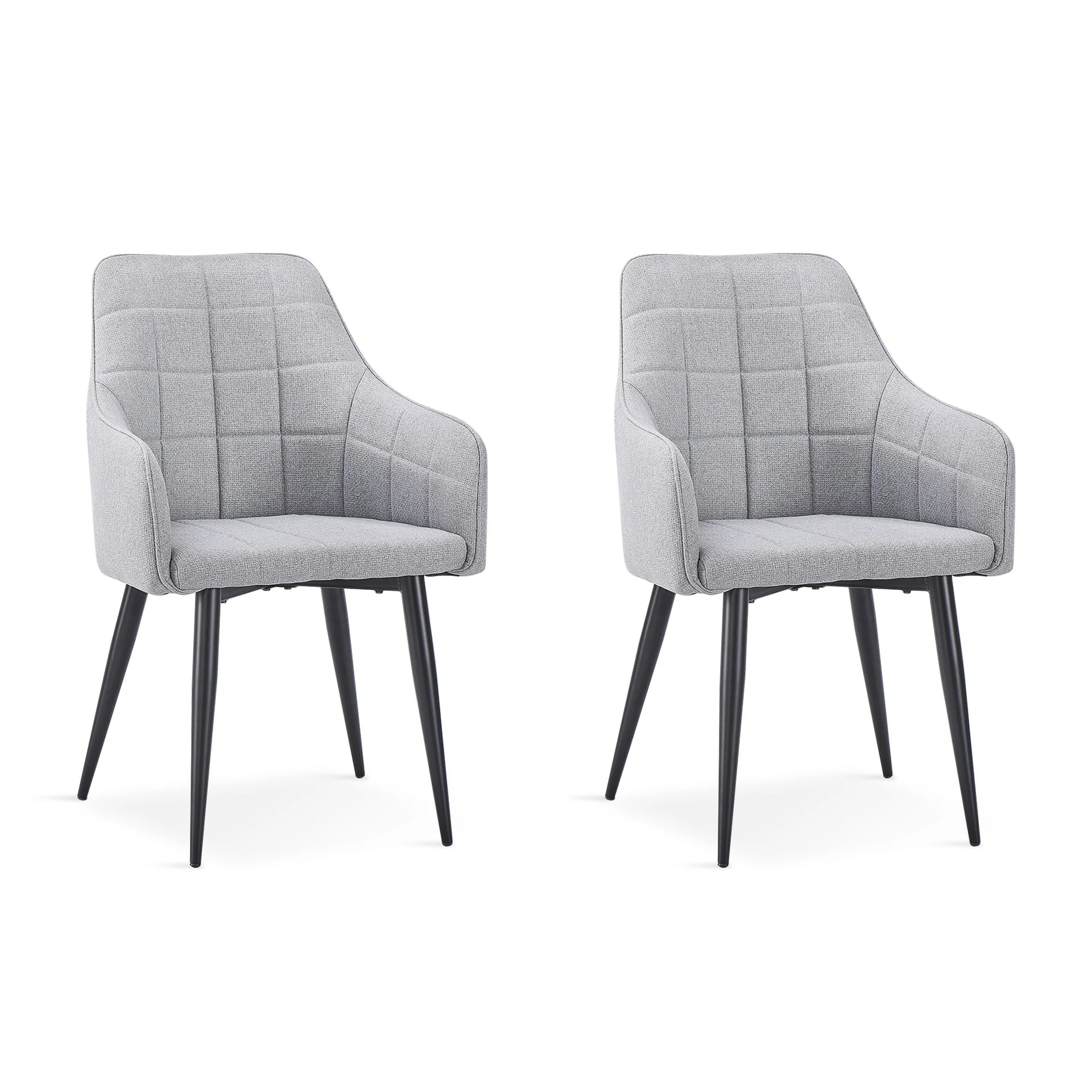 Kendra Dining Chair - Set of 2 - Light Grey + Black - Image 5