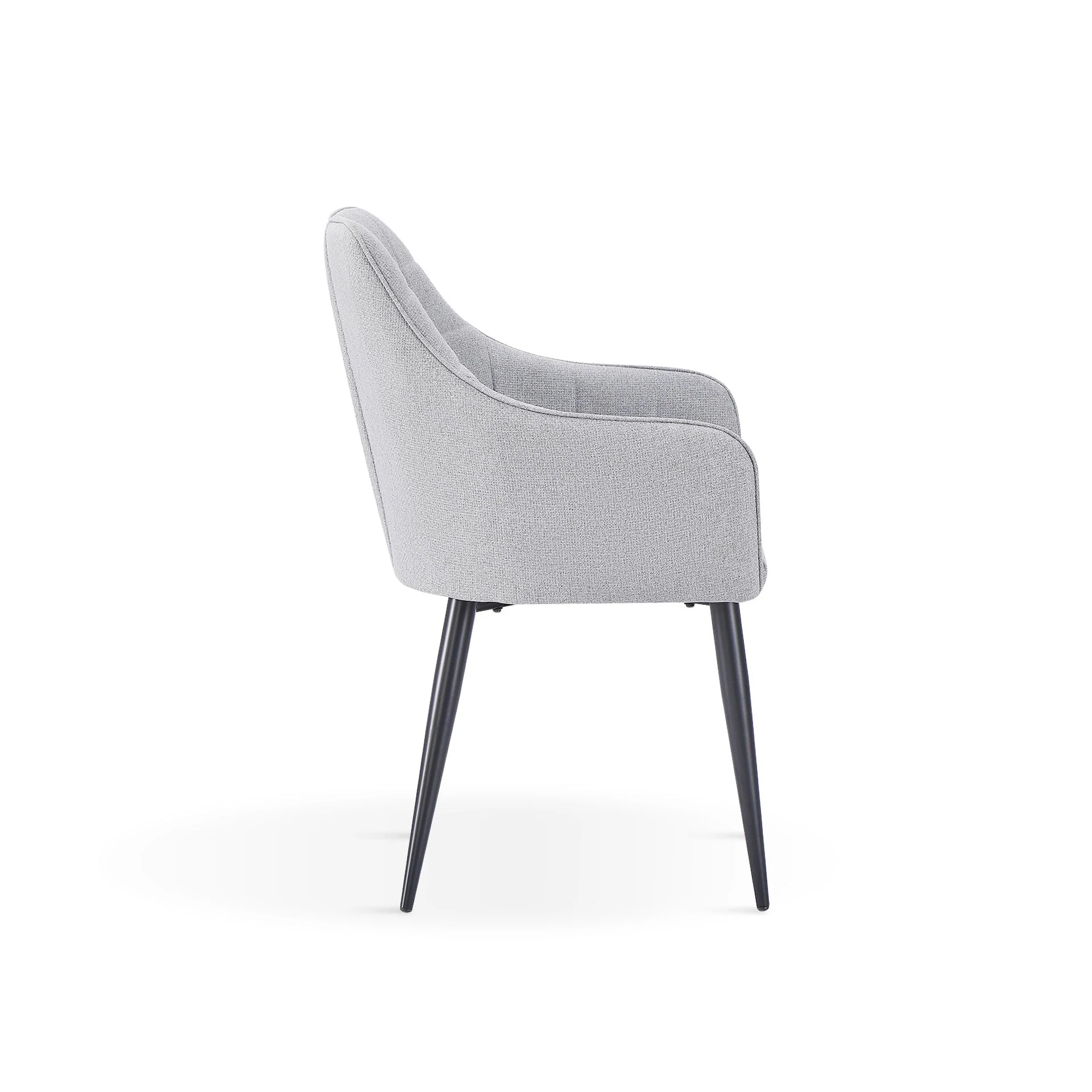 Kendra Dining Chair - Set of 2 - Light Grey + Black - Image 8