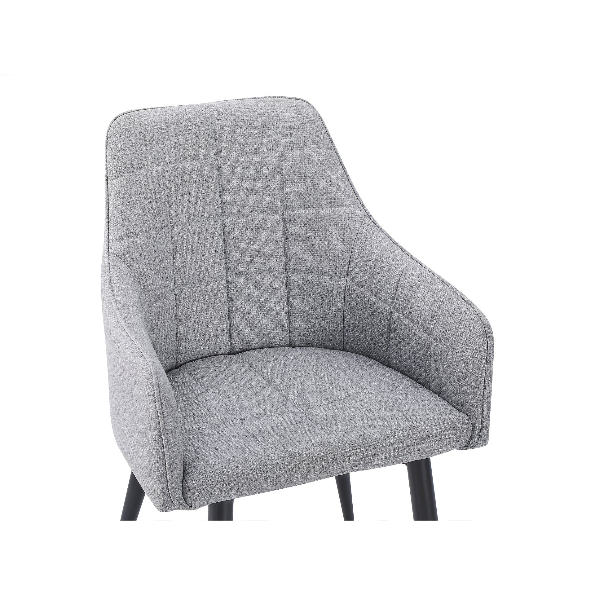 Kendra Dining Chair - Set of 2 - Light Grey + Black - Image 9