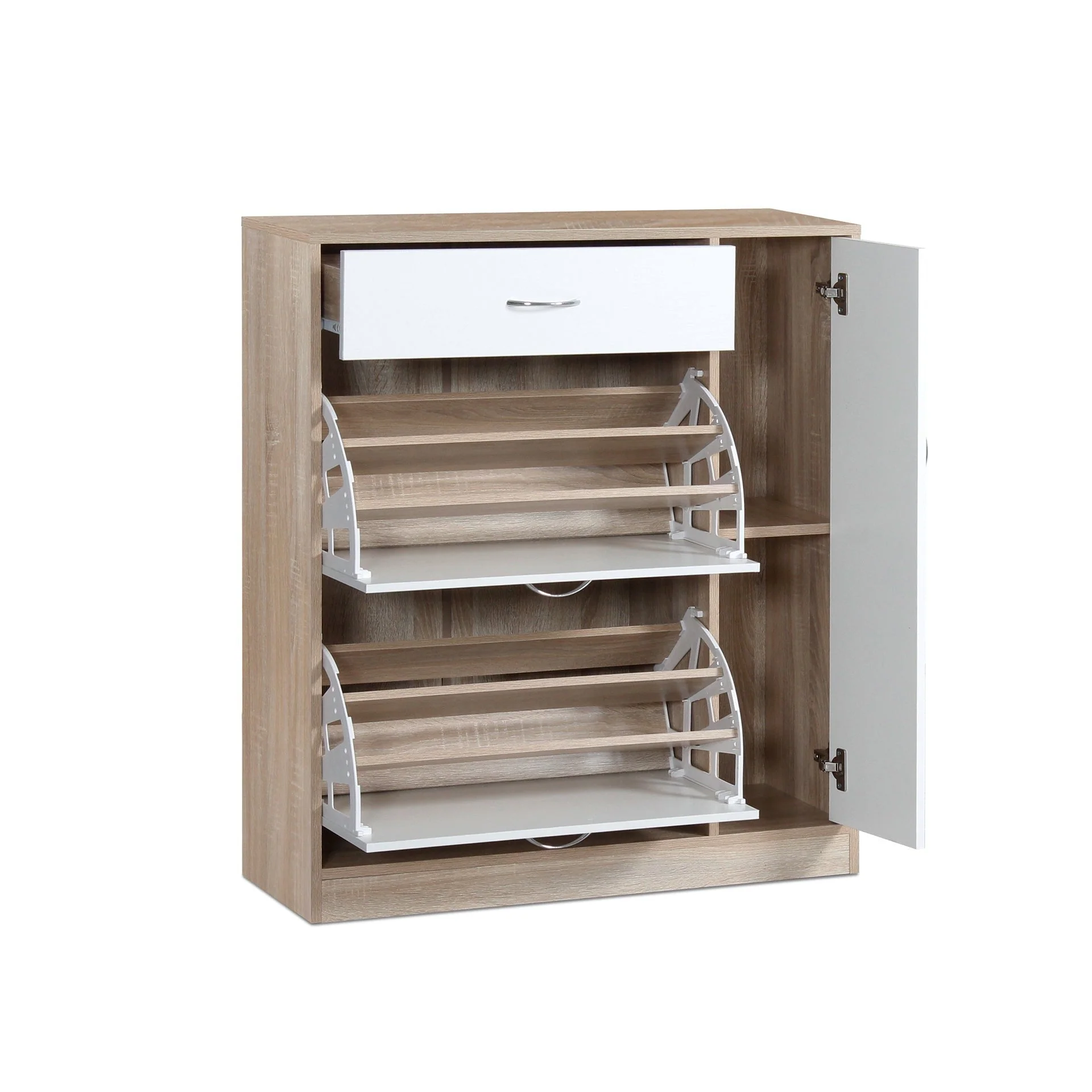 Kihona 3 Drawer Shoe Cabinet Storage Rack - Oak - Image 11