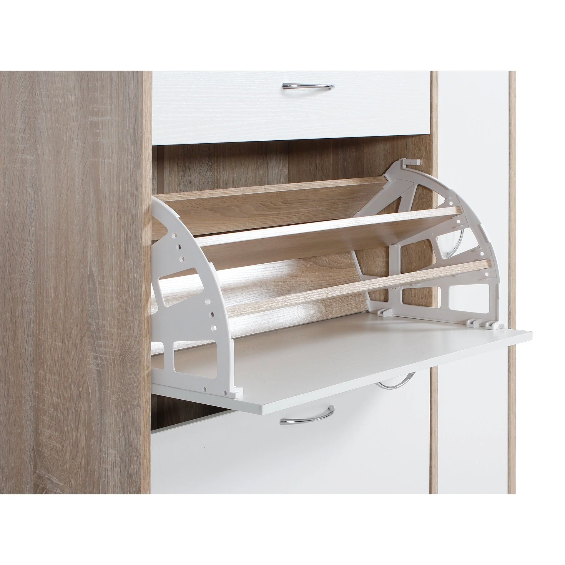 Kihona 3 Drawer Shoe Cabinet Storage Rack - Oak - Image 13