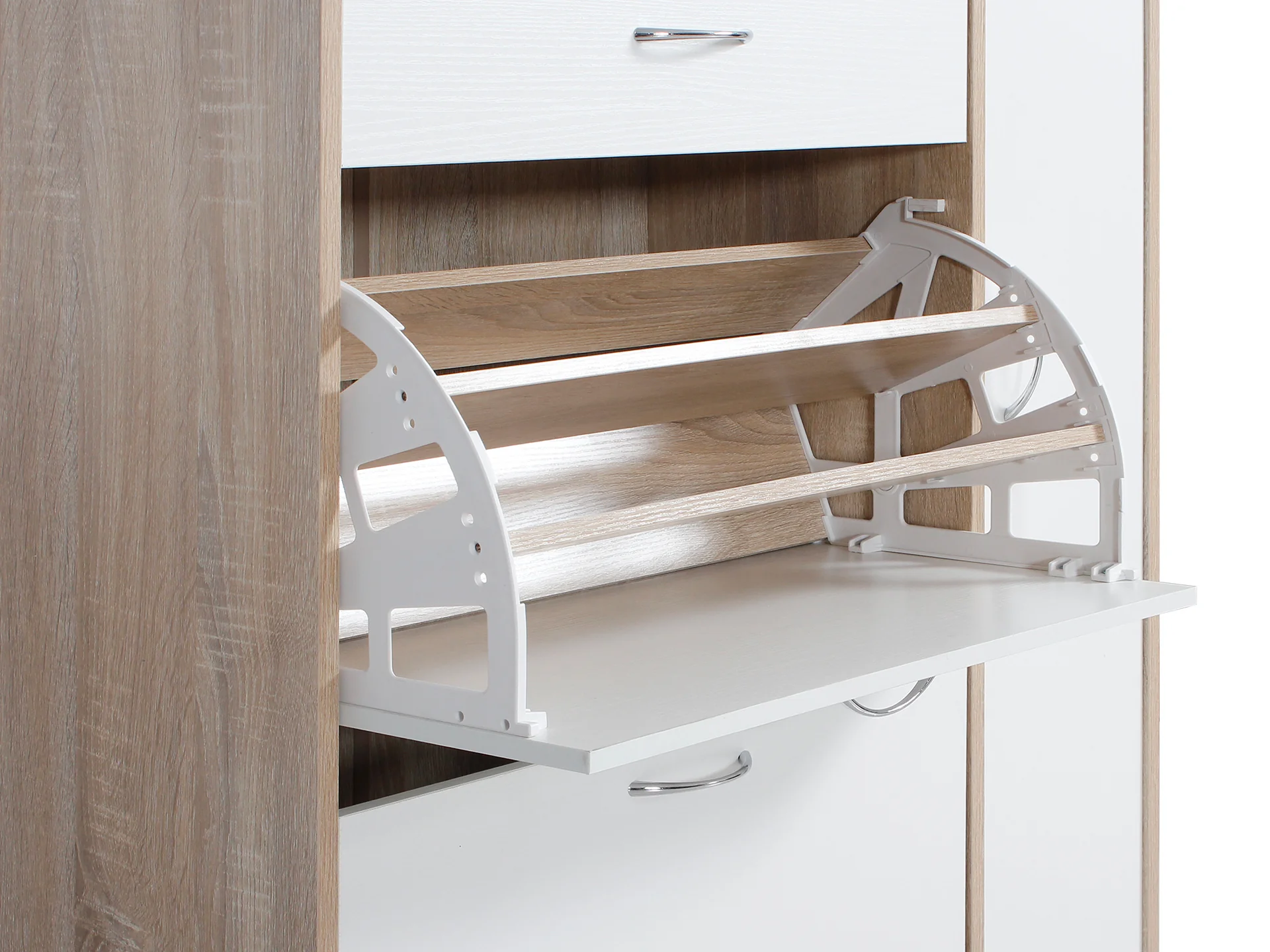 Kihona 3 Drawer Shoe Cabinet Storage Rack - Oak - Image 6