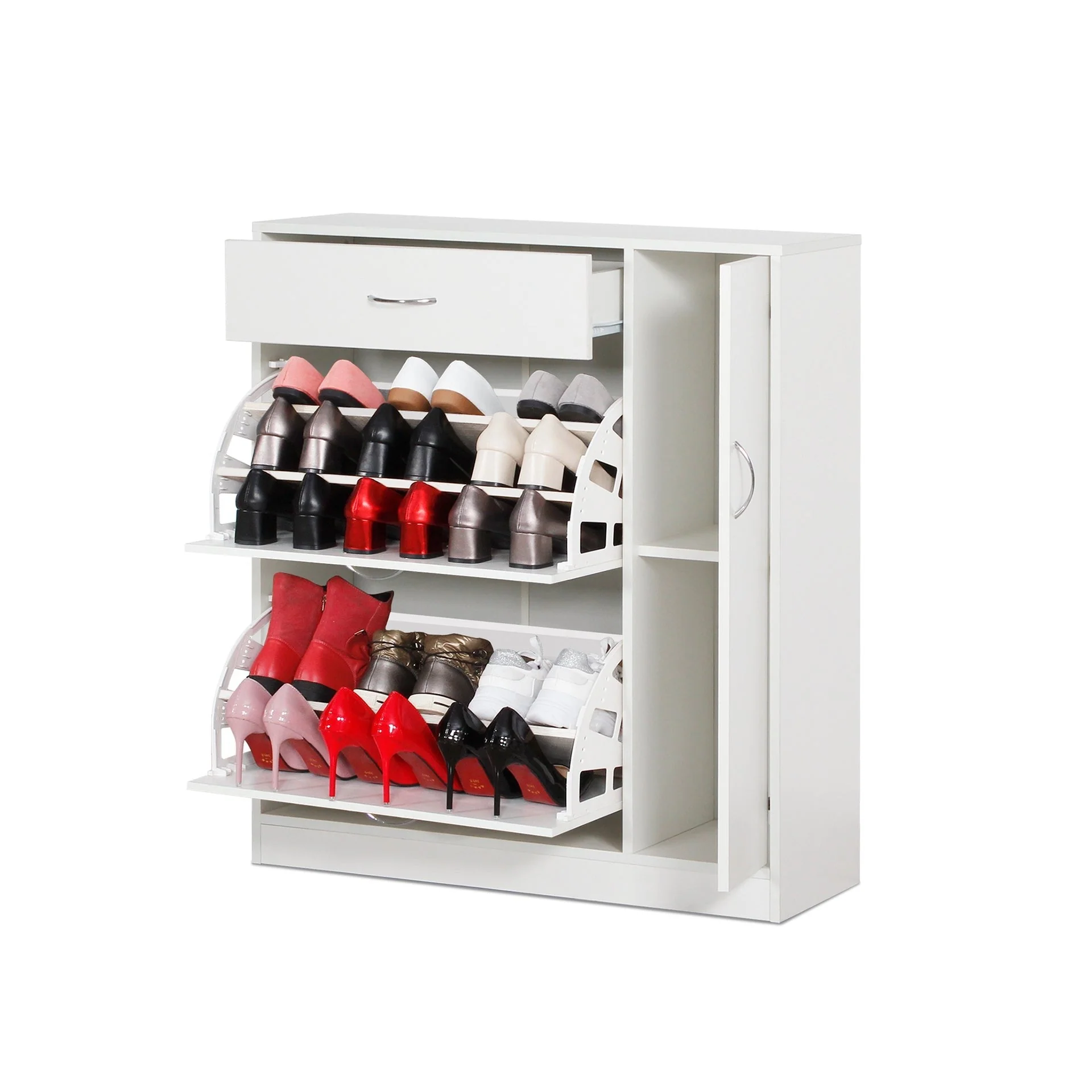 Kihona 3 Drawer Shoe Cabinet Storage Rack - White - Image 8