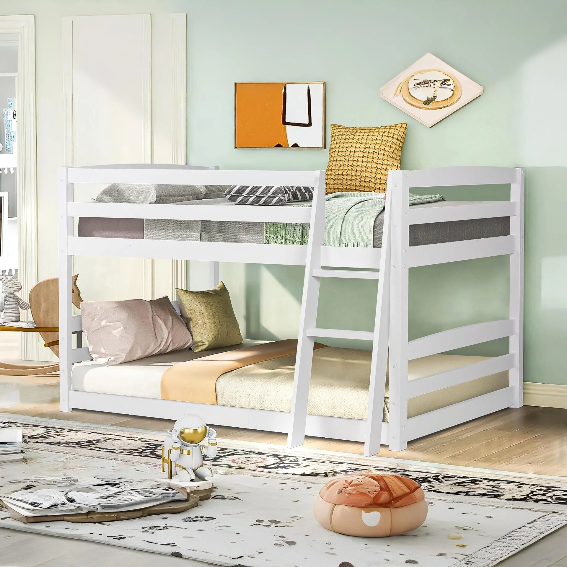 Kinga Single Wooden Bunk Bed Frame - White - Image 4