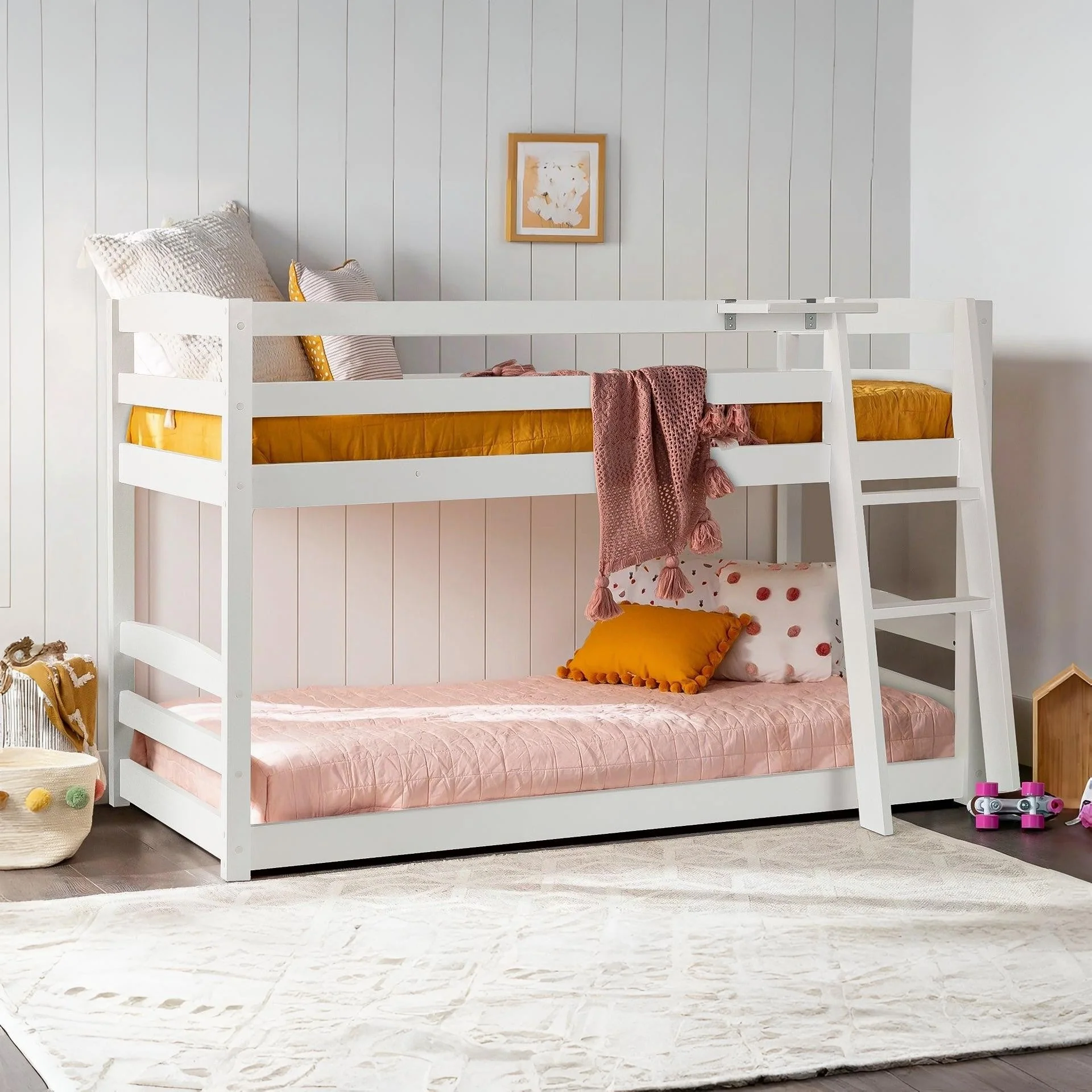 Kinga Single Wooden Bunk Bed Frame - White - Image 5