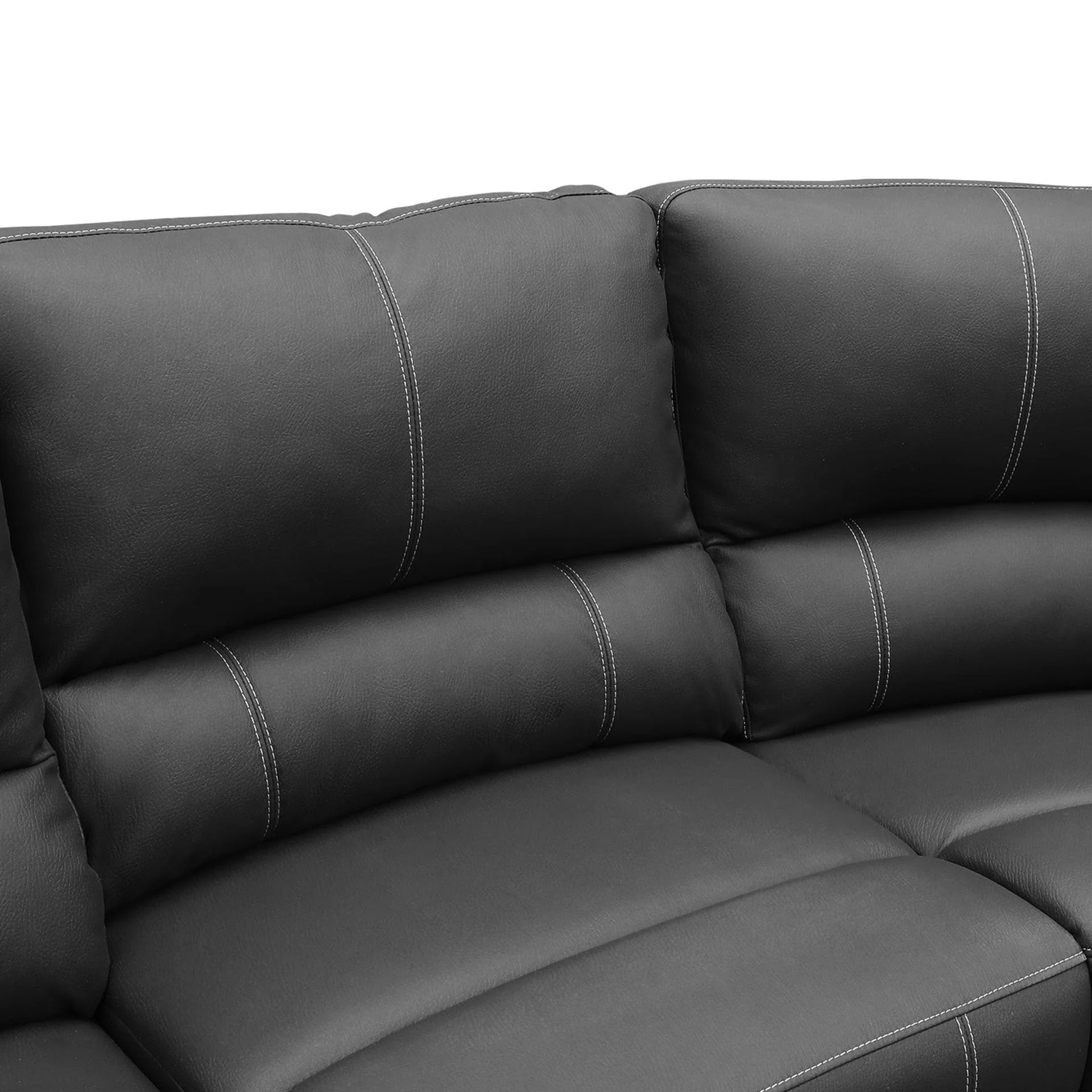 Kingston Electric Recliner Corner Sofa - Black - Image 11