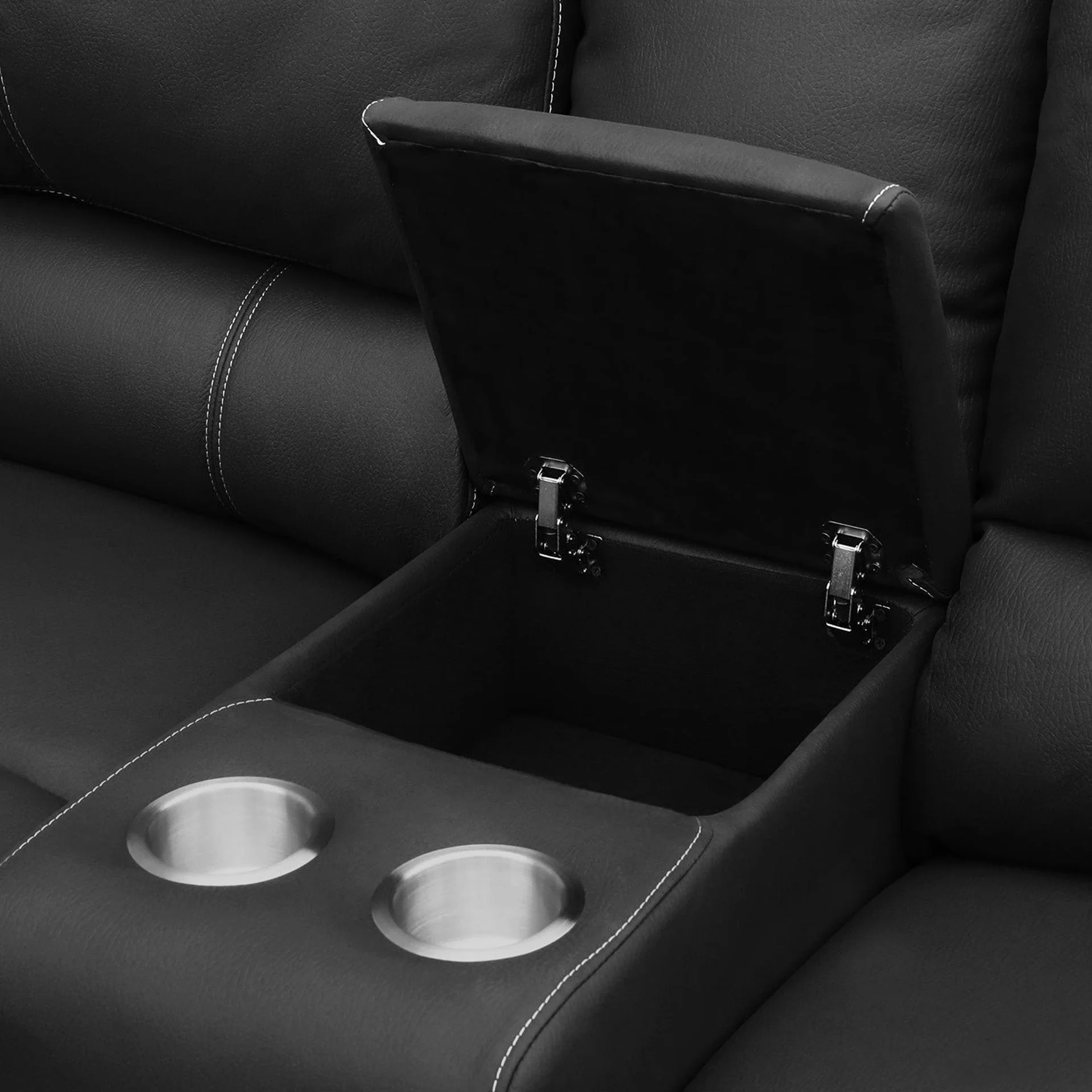 Kingston Electric Recliner Corner Sofa - Black - Image 16