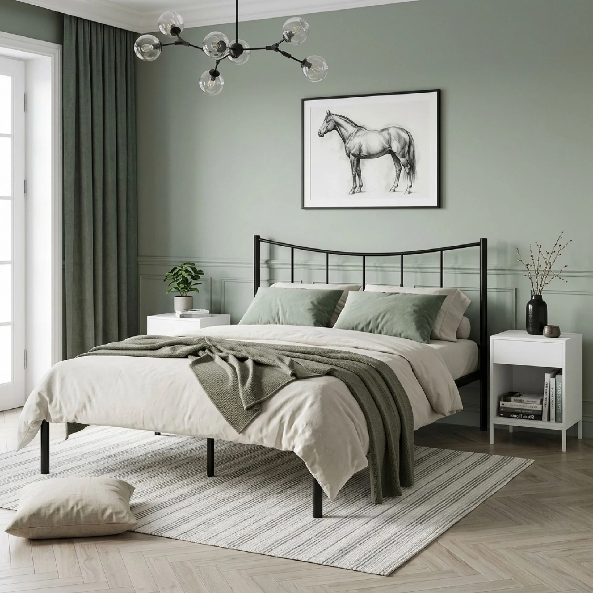 Kinsley Double Metal Bed Frame - Black - Image 3