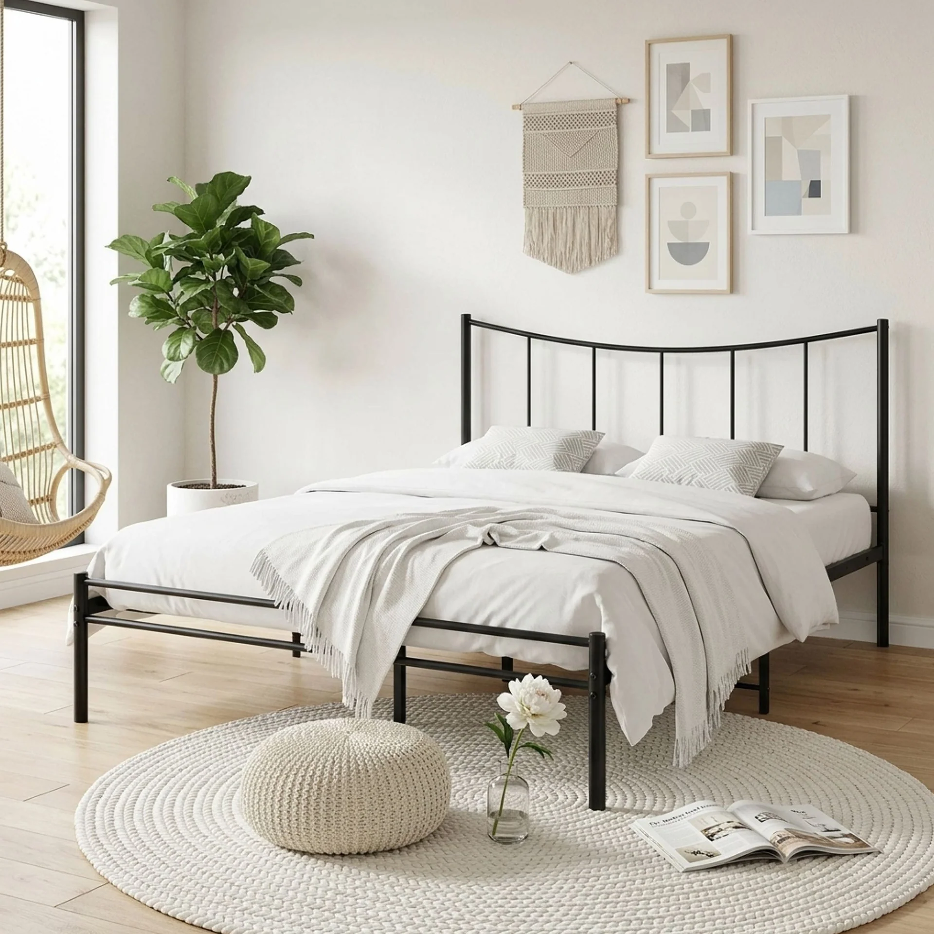 Kinsley Queen Metal Bed Frame - Black - Image 3