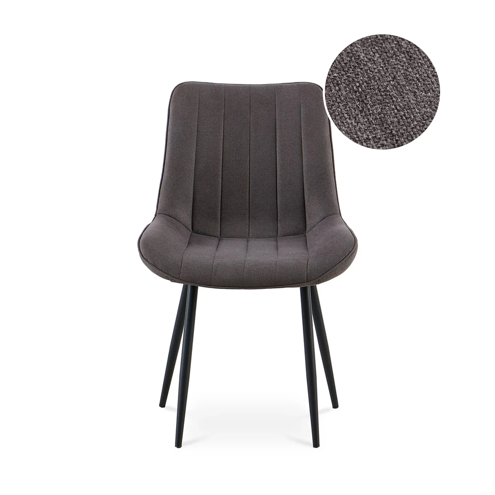 Kivo Linen Dining Chair - Set of 4 - Dark Grey - Image 5