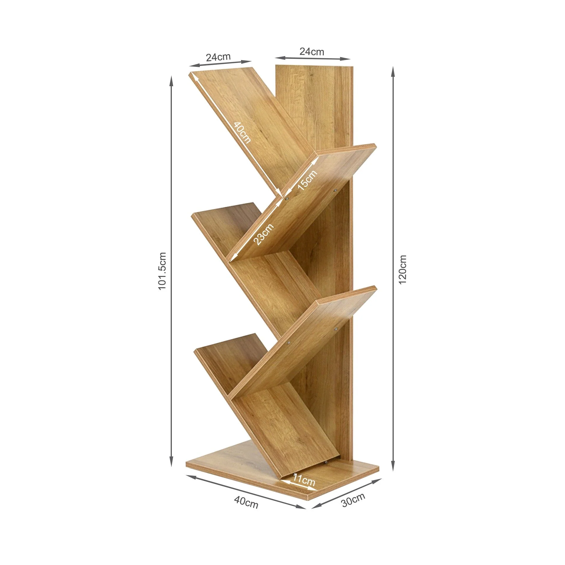 Koru 4 Tier Tree Bookshelf - Oak - Image 12