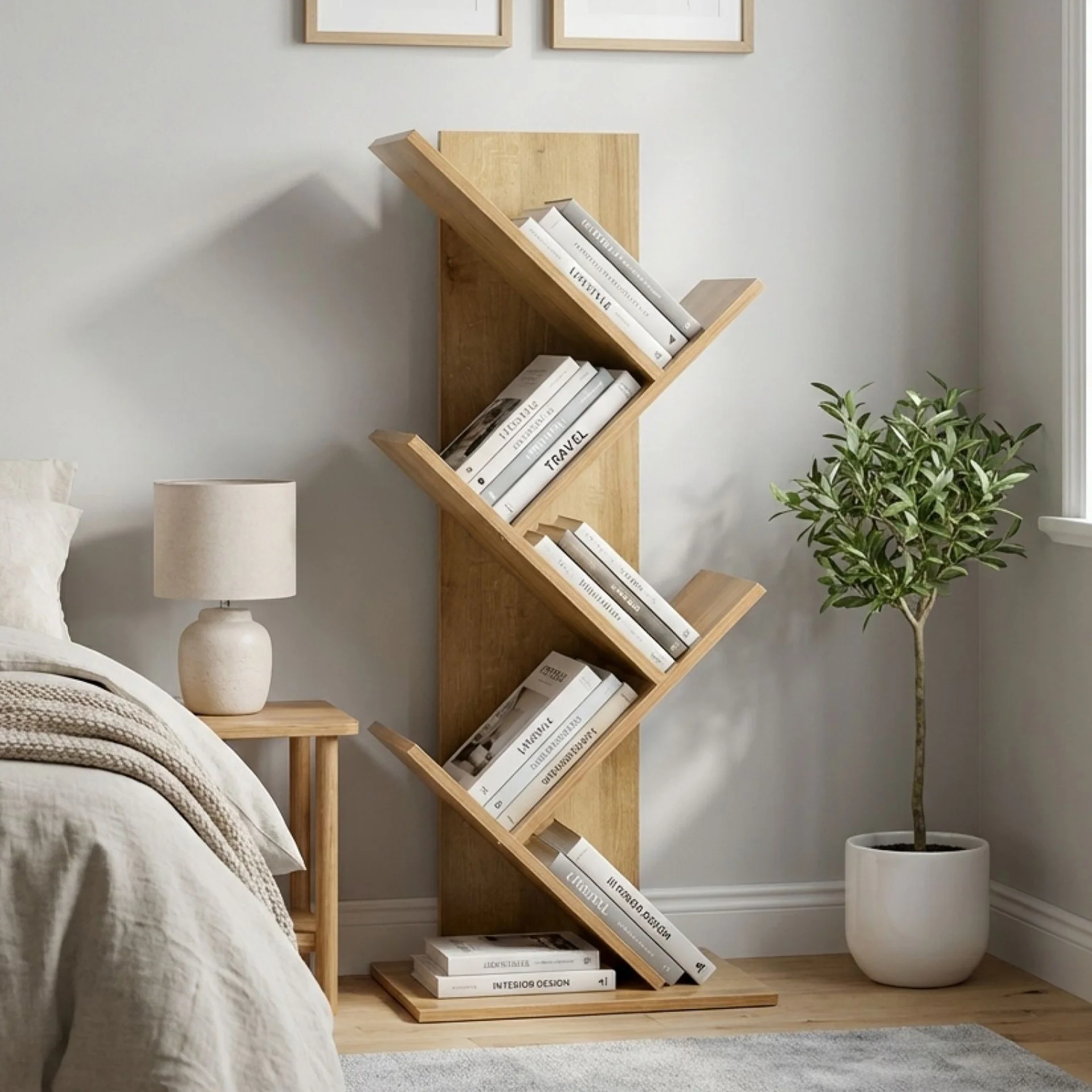 Koru 4 Tier Tree Bookshelf - Oak - Image 6